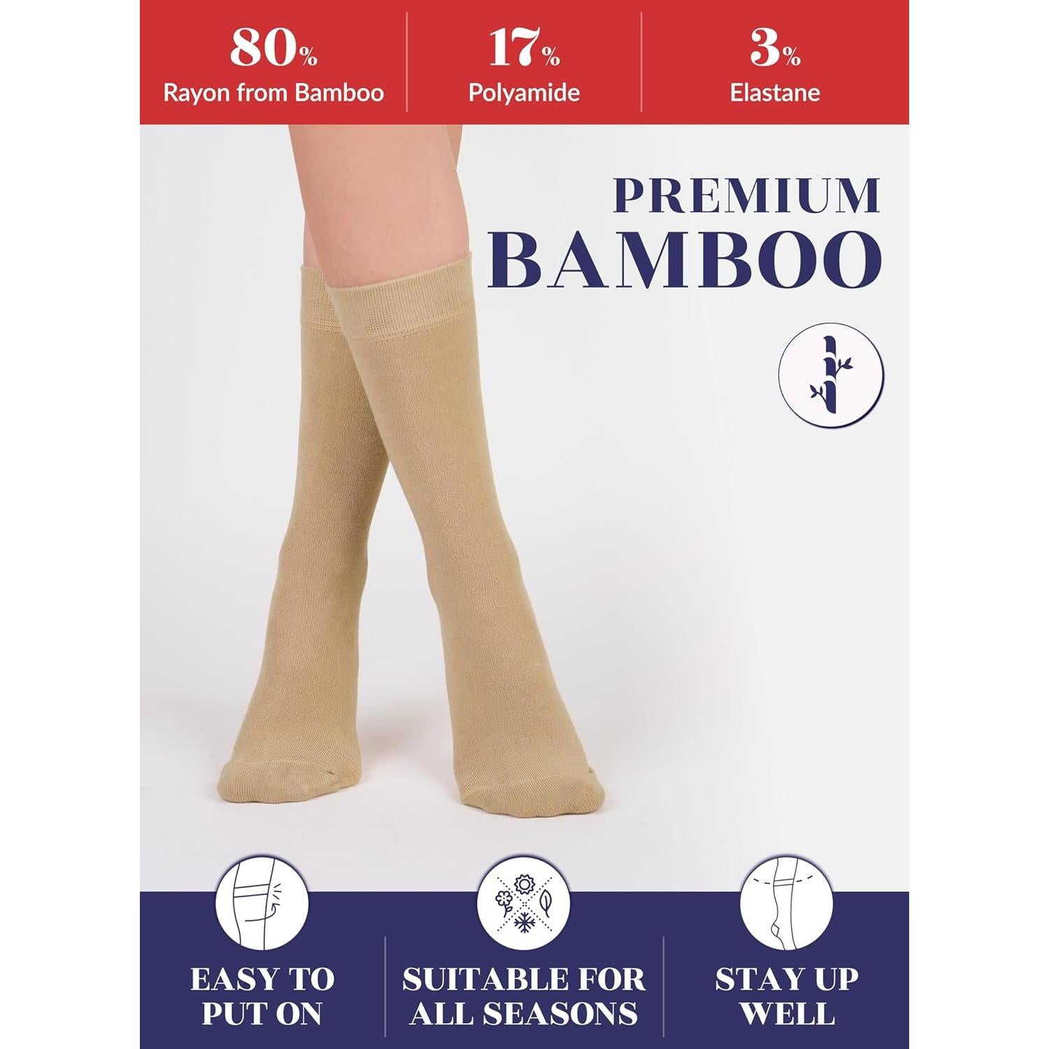 Calcetines de Vestir para Mujeres Hugh Ugoli - Rayón Bambú 3 Pares