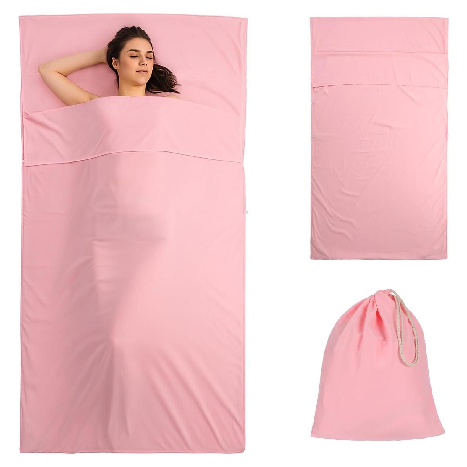Saco de Sueño Autobronceador CIATBYYJ Rosa Transpirable 208x119cm