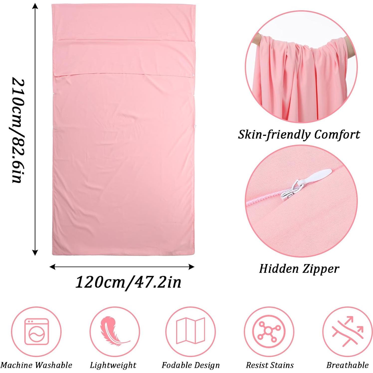 Saco de Sueño Autobronceador CIATBYYJ Rosa Transpirable 208x119cm