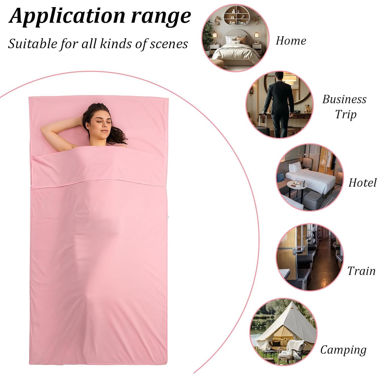 Saco de Sueño Autobronceador CIATBYYJ Rosa Transpirable 208x119cm