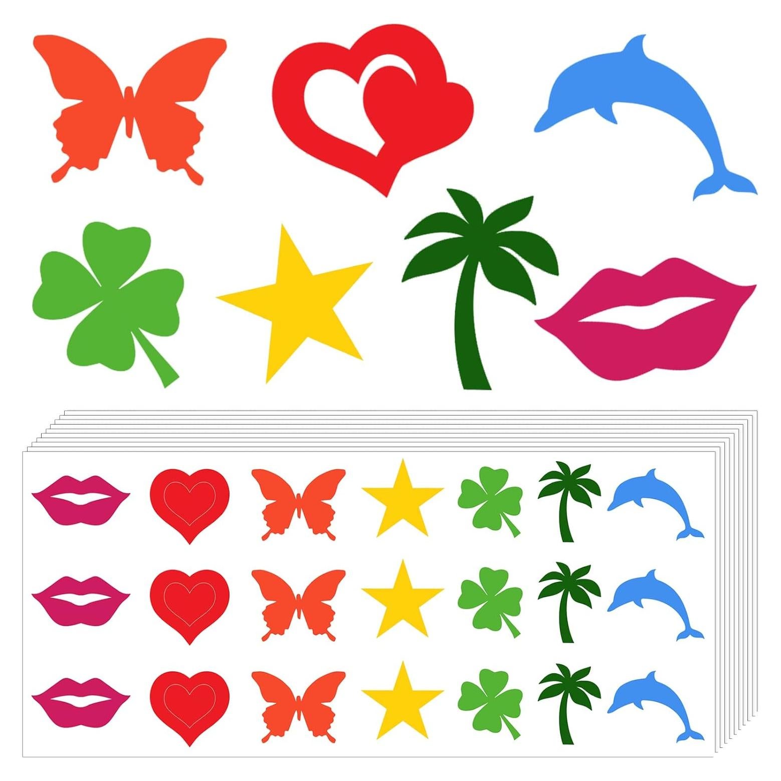 Calcomanías para Bronceado Chinco 210 Piezas 7 Estilos