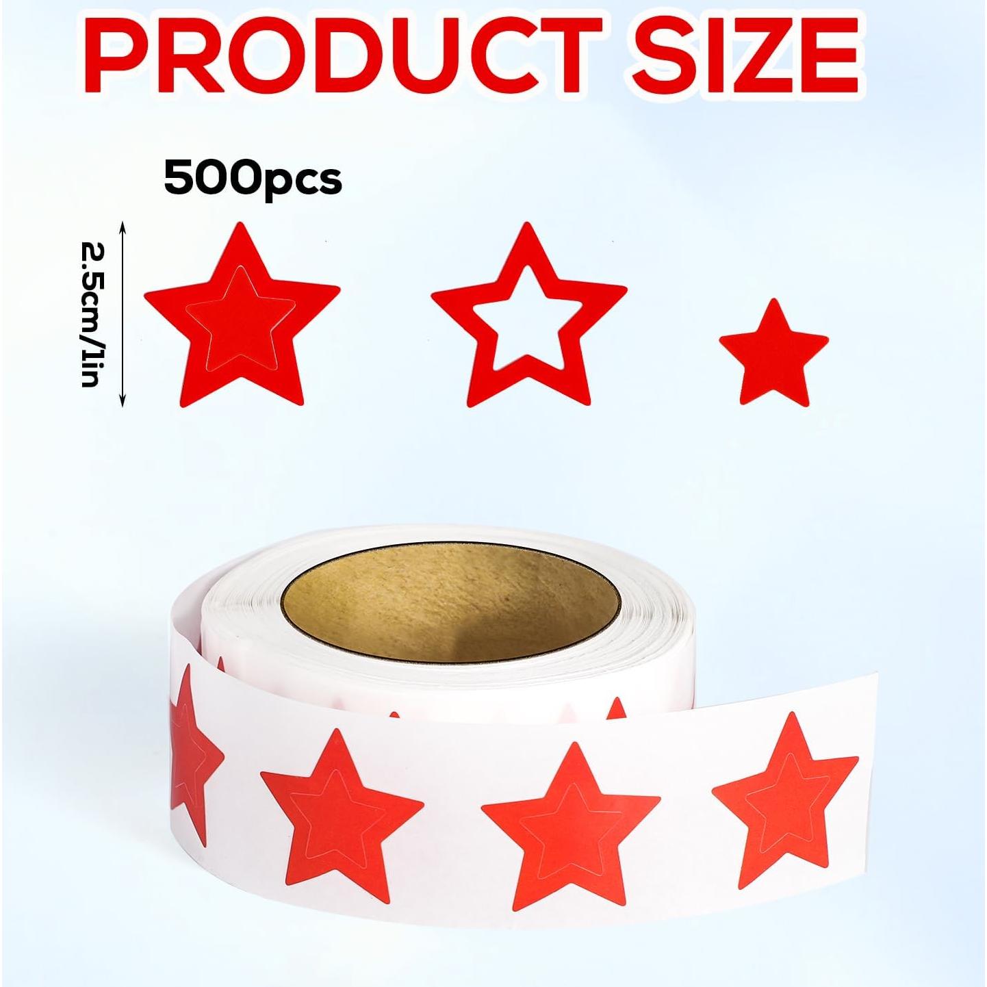 Rollo de 500 Etiquetas Estrella Rojas SAVITA para Bronceado