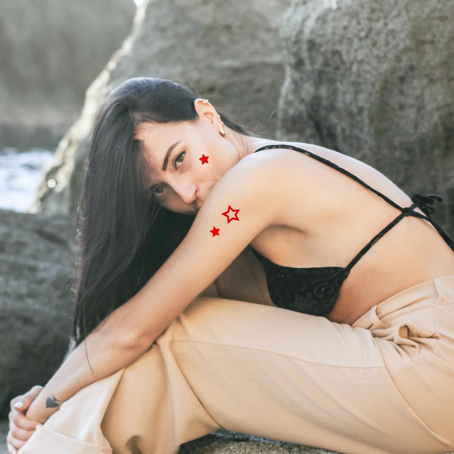 Rollo de 500 Etiquetas Estrella Rojas SAVITA para Bronceado