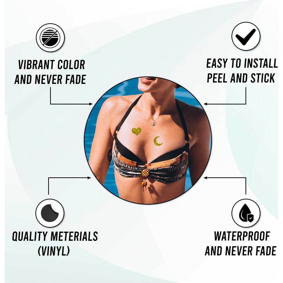 Pack 75 Stickers de Bronceado ZULUVINYL para Cuerpo