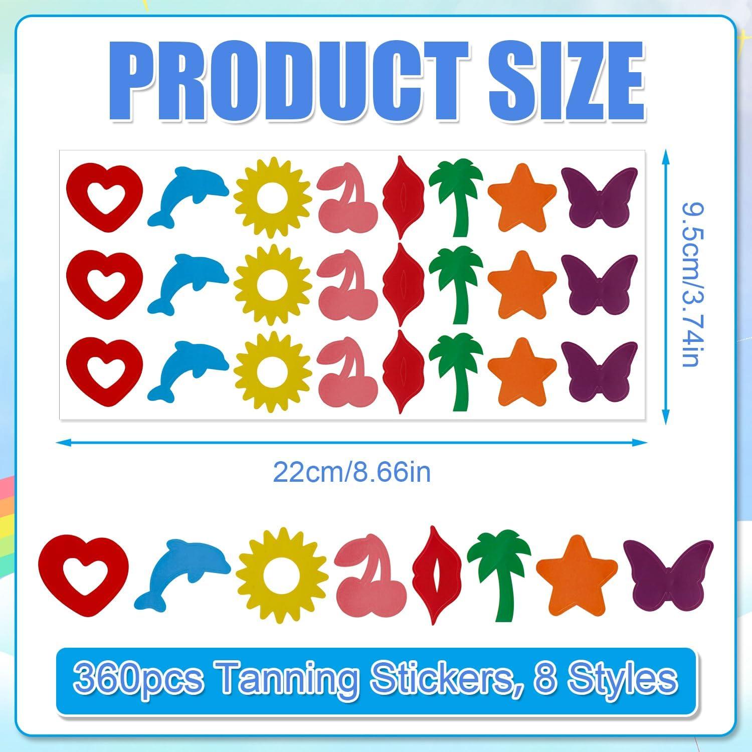 360 Calcomanías para Bronceado al Sol XIHIRCD 15 Hojas Multicolor