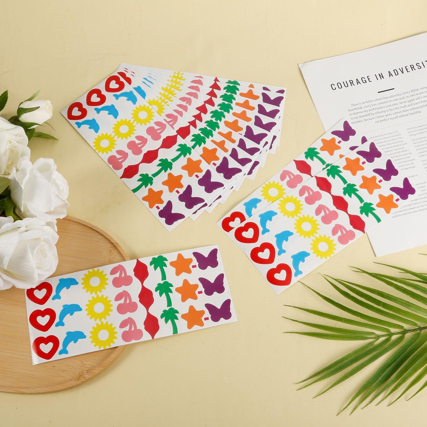 360 Calcomanías para Bronceado al Sol XIHIRCD 15 Hojas Multicolor