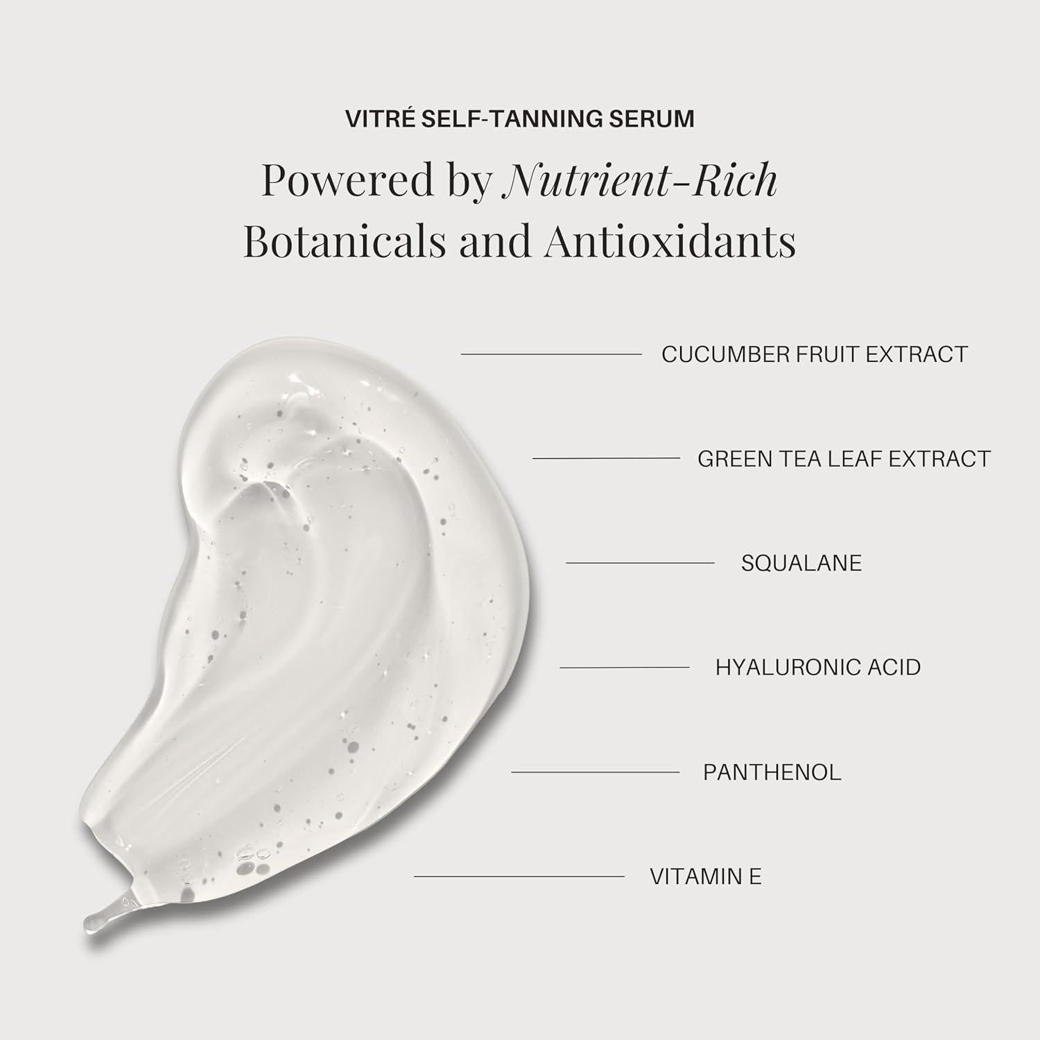 Suero Autobronceador Vitrè 28.35 g - Hidratante para Cara y Cuerpo