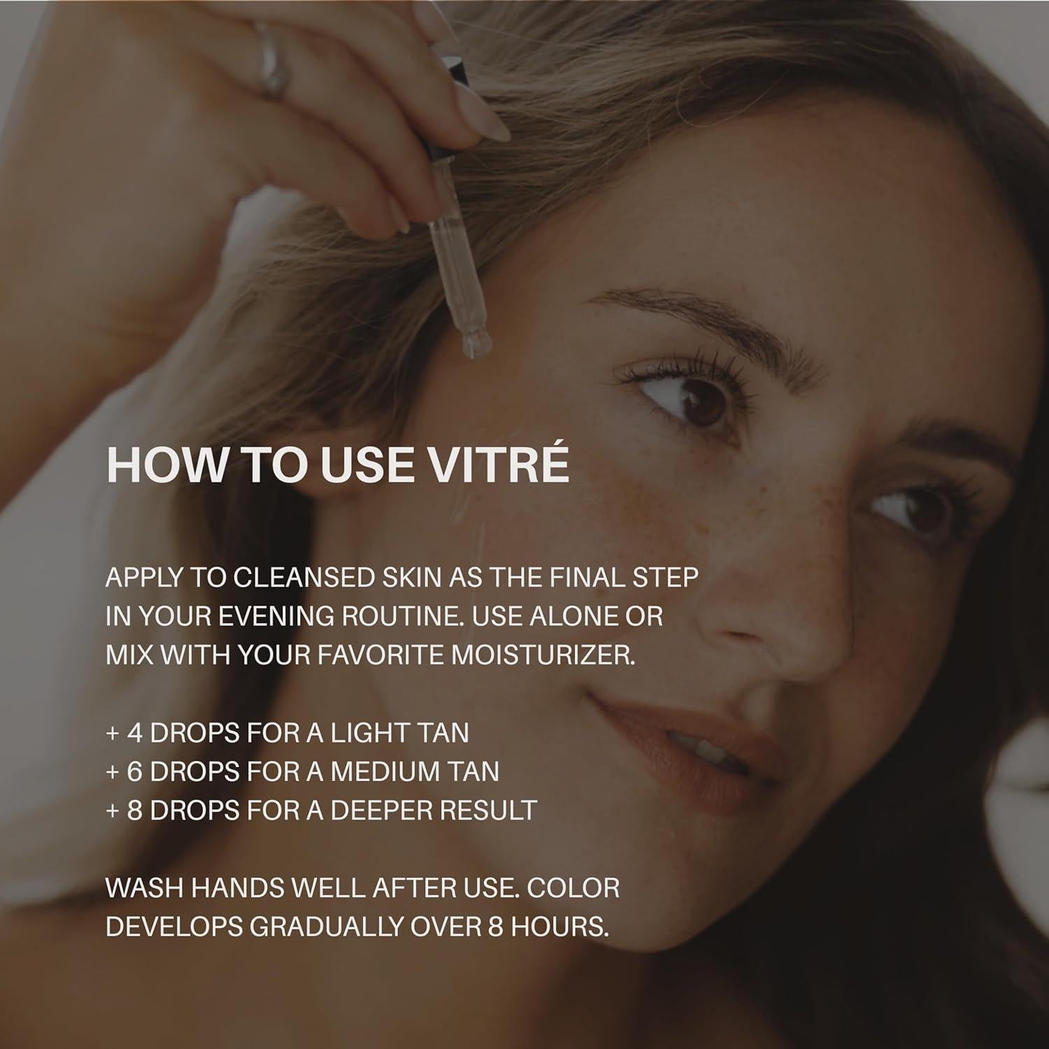 Suero Autobronceador Vitrè 28.35 g - Hidratante para Cara y Cuerpo