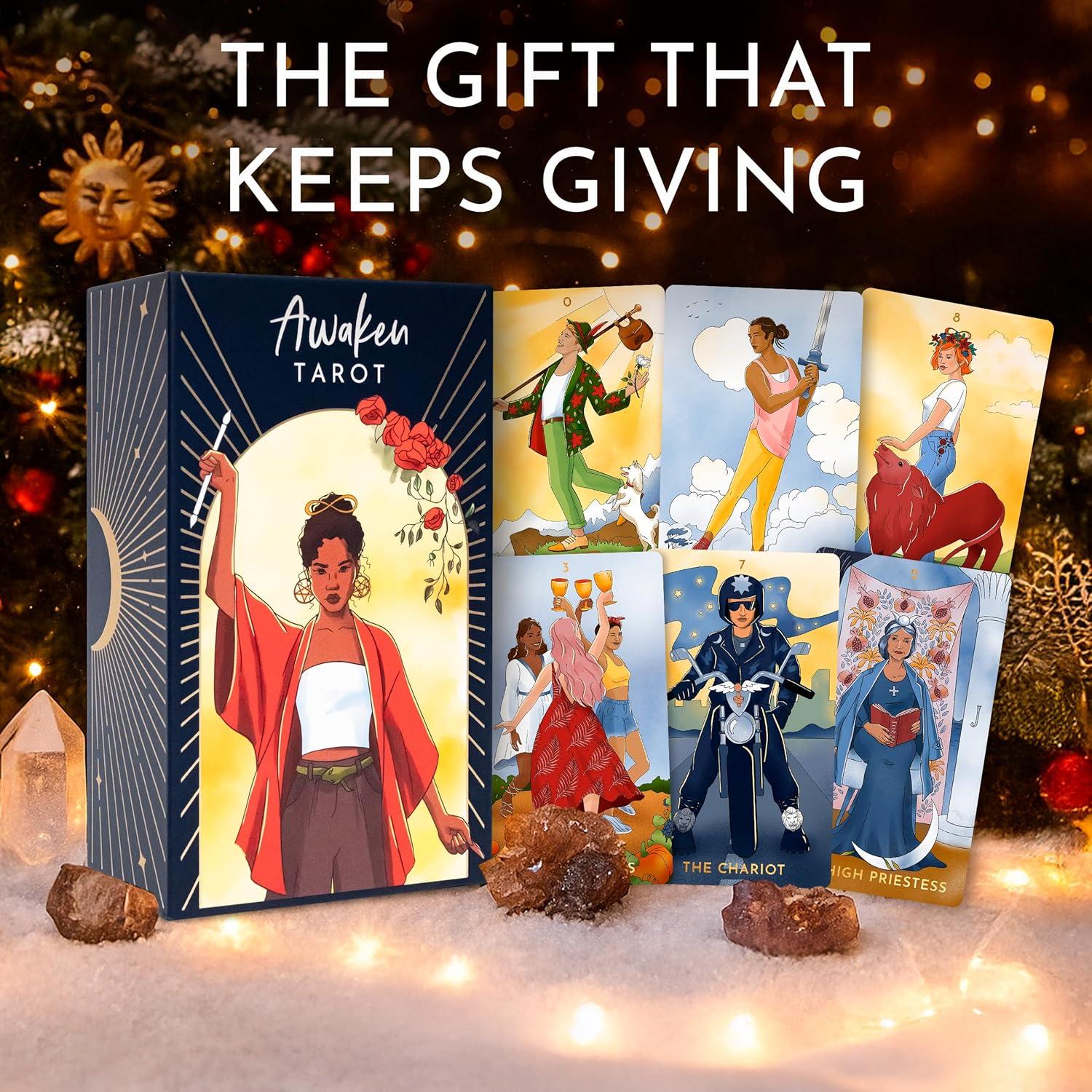 Baraja de Tarot Moderna RYVE Sin Borde con Guía 79 Cartas