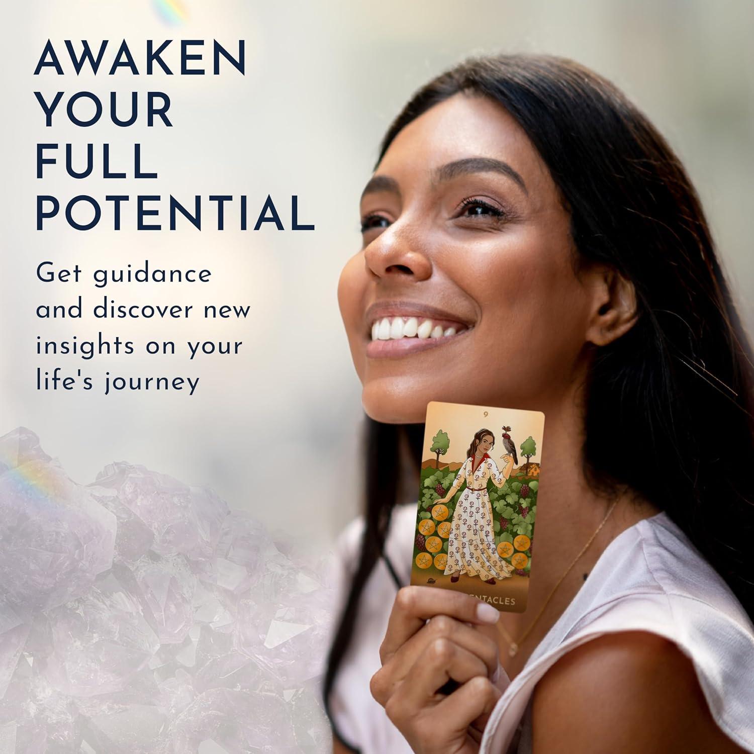 Baraja de Tarot Moderna RYVE Sin Borde con Guía 79 Cartas