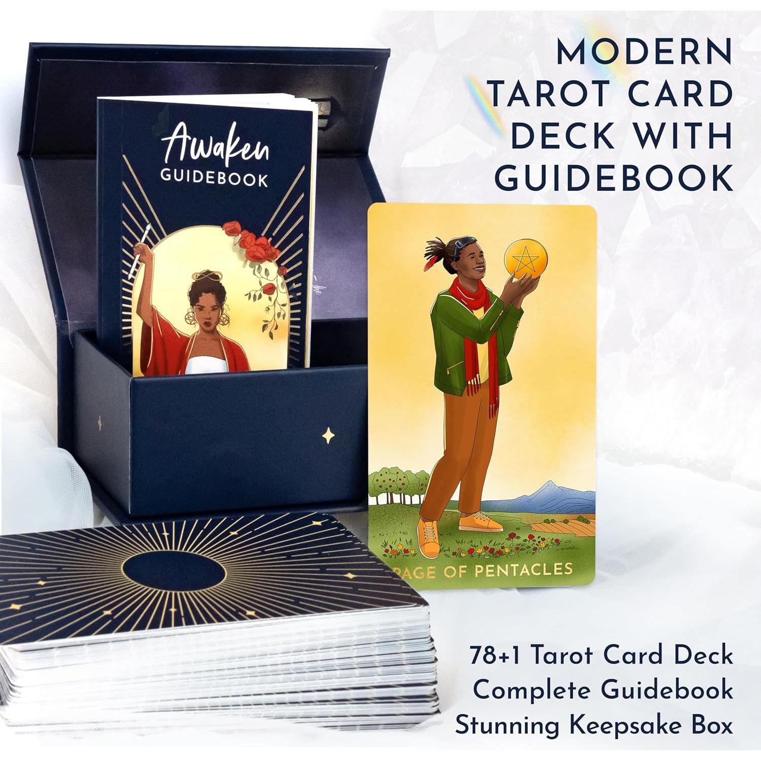 Baraja de Tarot Moderna RYVE Sin Borde con Guía 79 Cartas