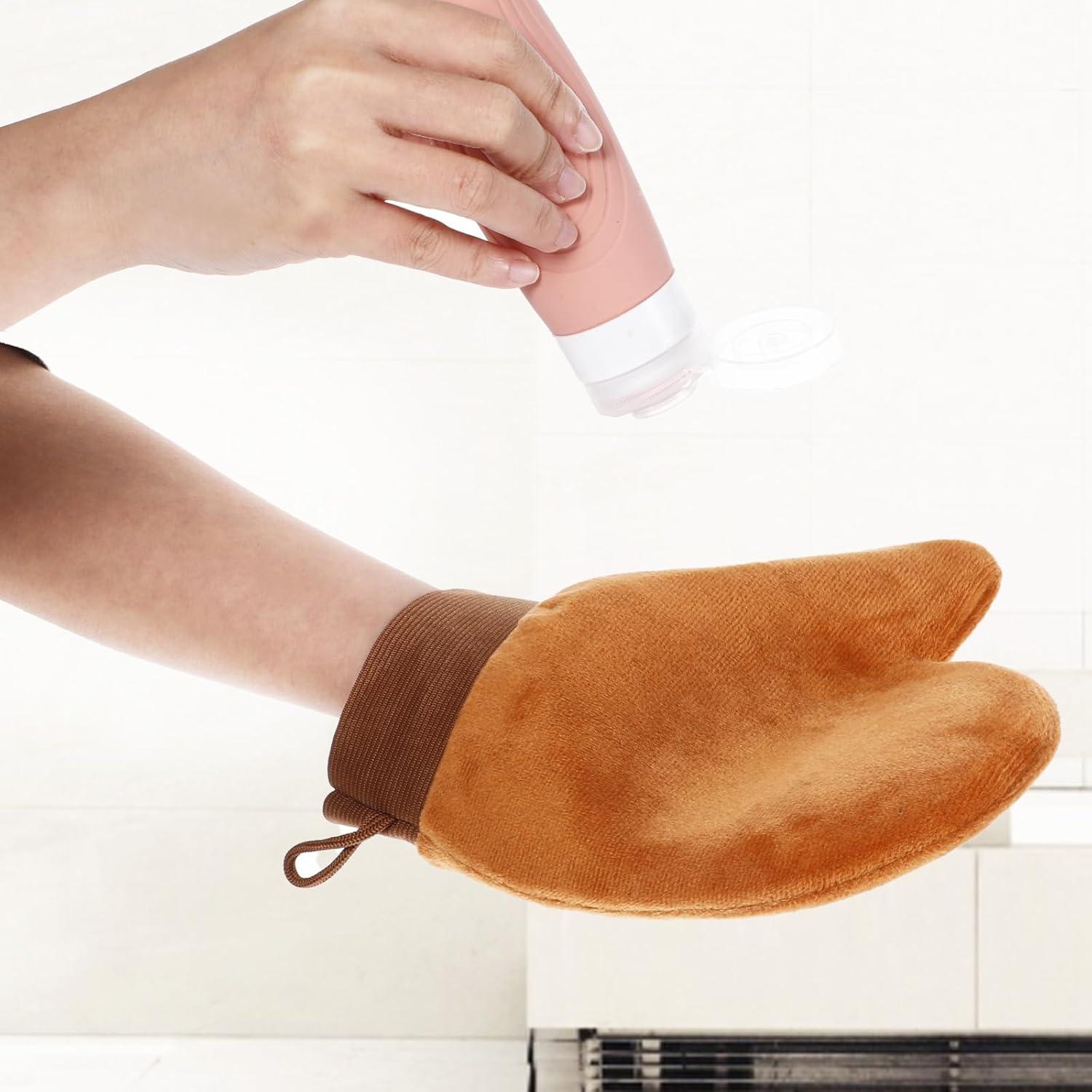 Kit de Aplicador de Autobronceador TIESOME 4 Piezas Marrón