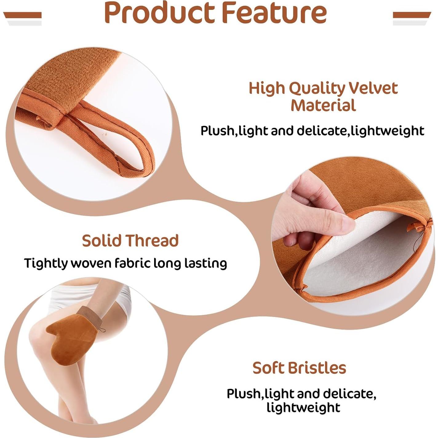 Kit de Aplicador de Autobronceador TIESOME 4 Piezas Marrón