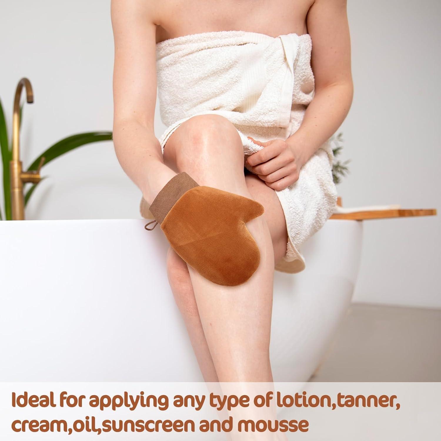 Kit de Aplicador de Autobronceador TIESOME 4 Piezas Marrón