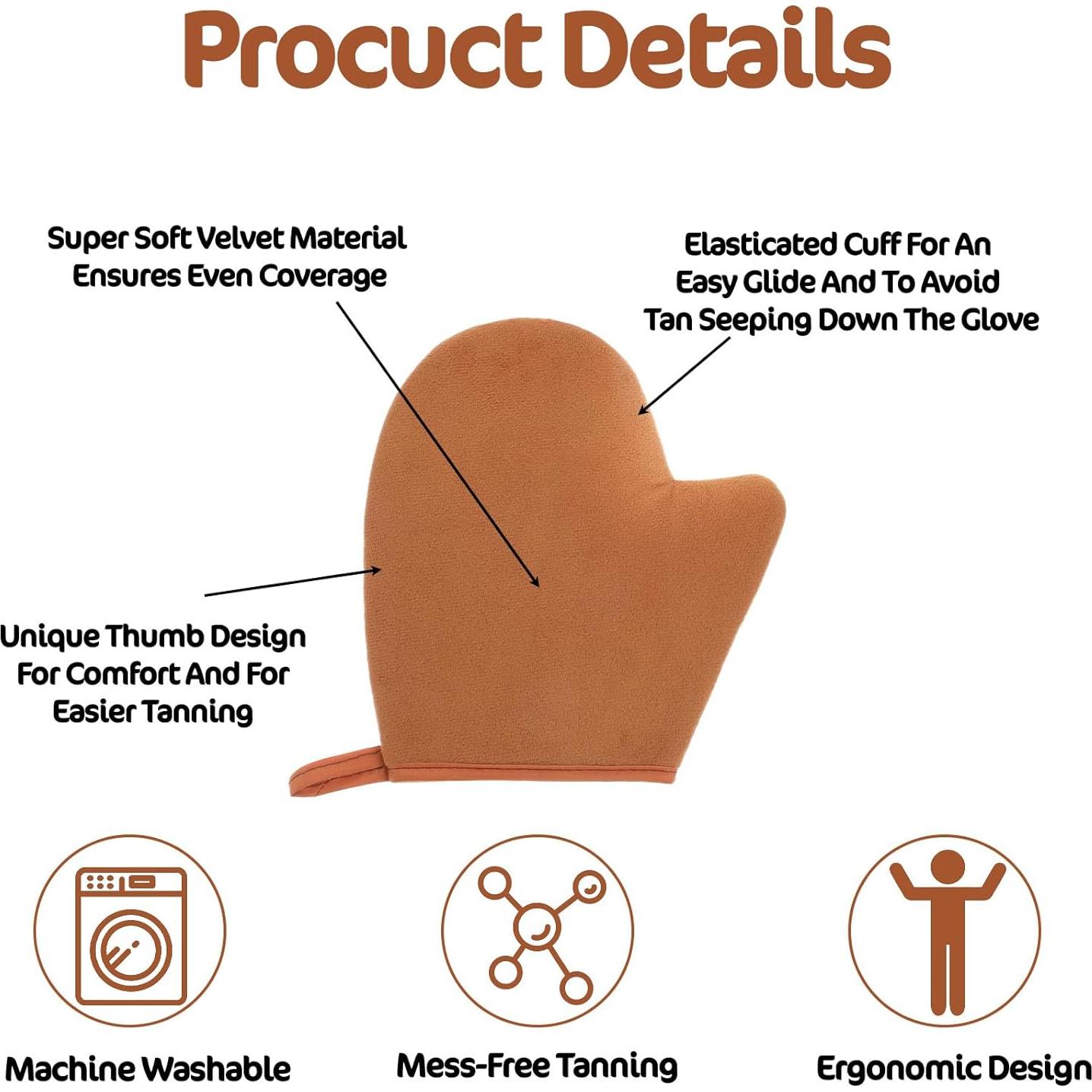 Kit de Aplicador de Autobronceador TIESOME 4 Piezas Marrón