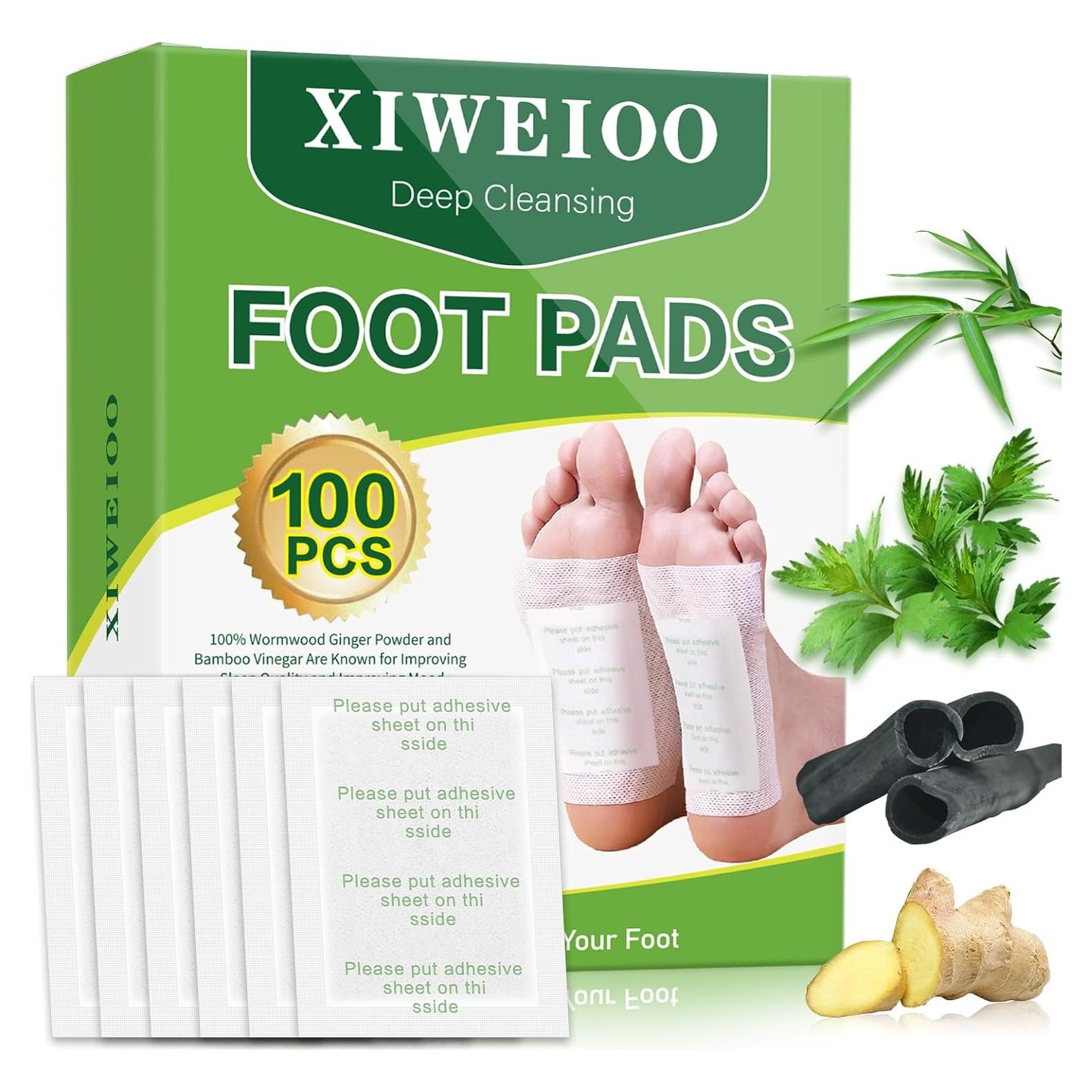 Parches para Pies XIWEIOO 100 Unidades de Bambú y Jengibre
