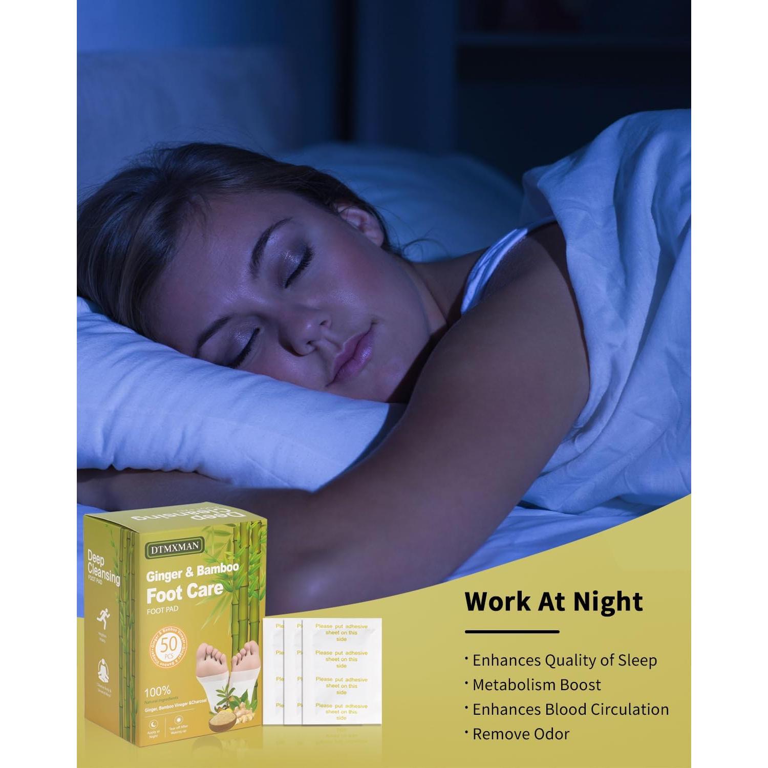 50 Parches de Jengibre para Pies DtMxMan - Relajación y Sueño