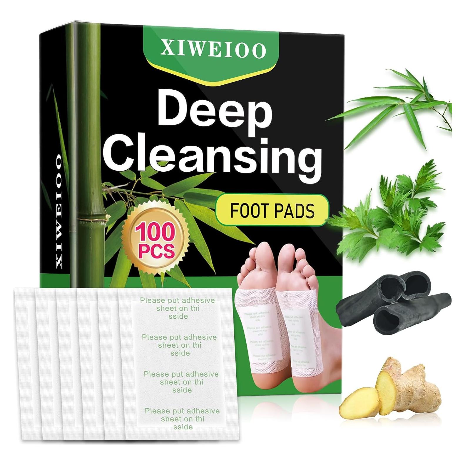 100 Almohadillas para los pies XIWEIOO Vinagre de Bambú Jengibre