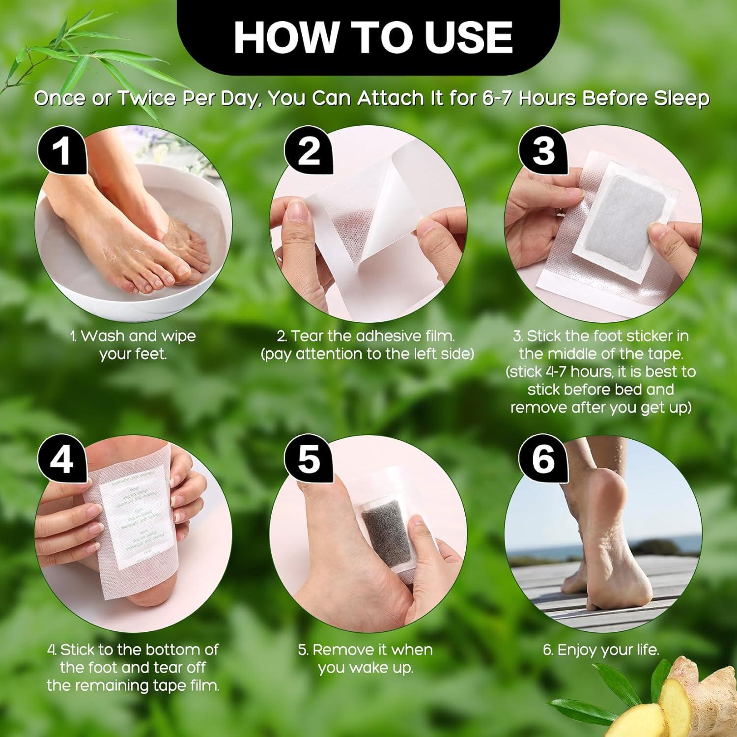 100 Almohadillas para los pies XIWEIOO Vinagre de Bambú Jengibre