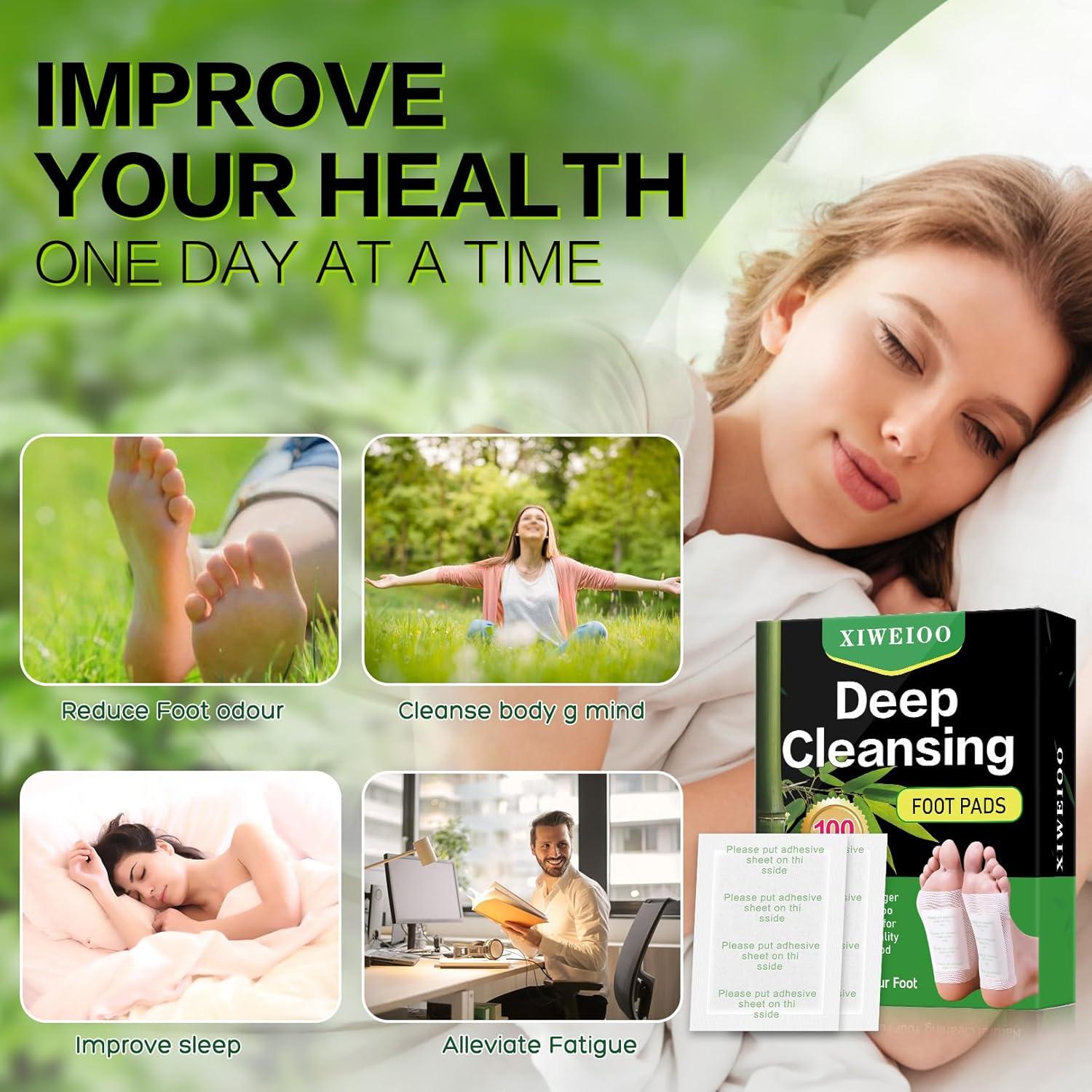 100 Almohadillas para los pies XIWEIOO Vinagre de Bambú Jengibre