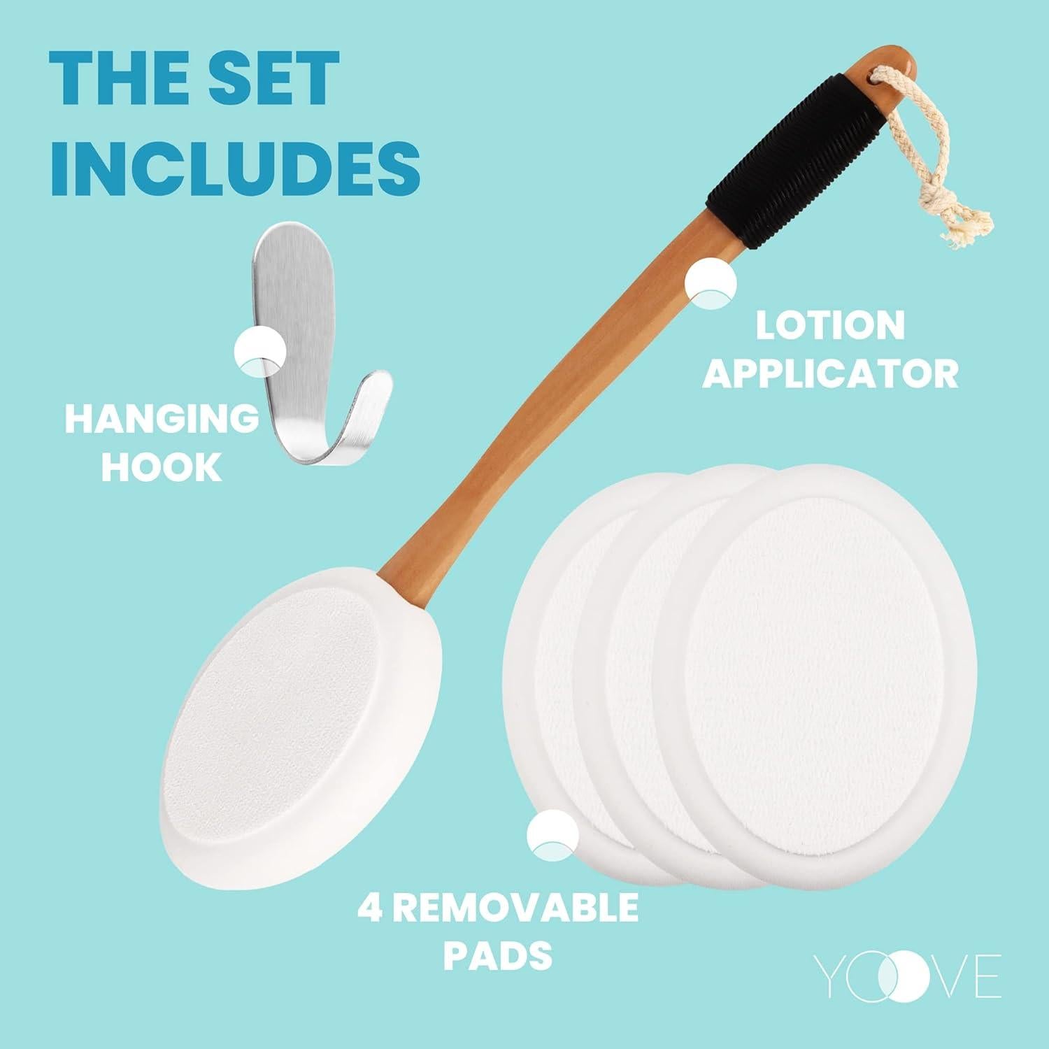 Aplicador de Loción Yoove para Espalda 43 cm | Almohadillas Suaves