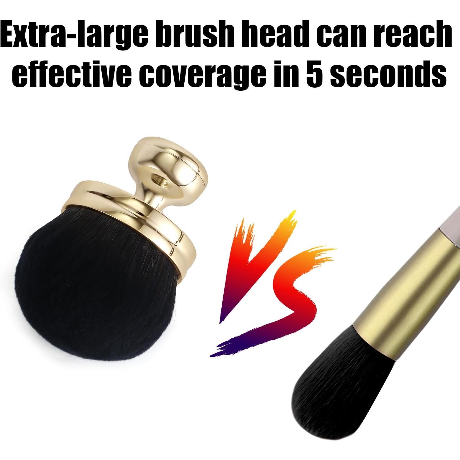 Brocha de Bronceado Autoadhesivo Grande NQEUEPN Oro 8.5x6cm