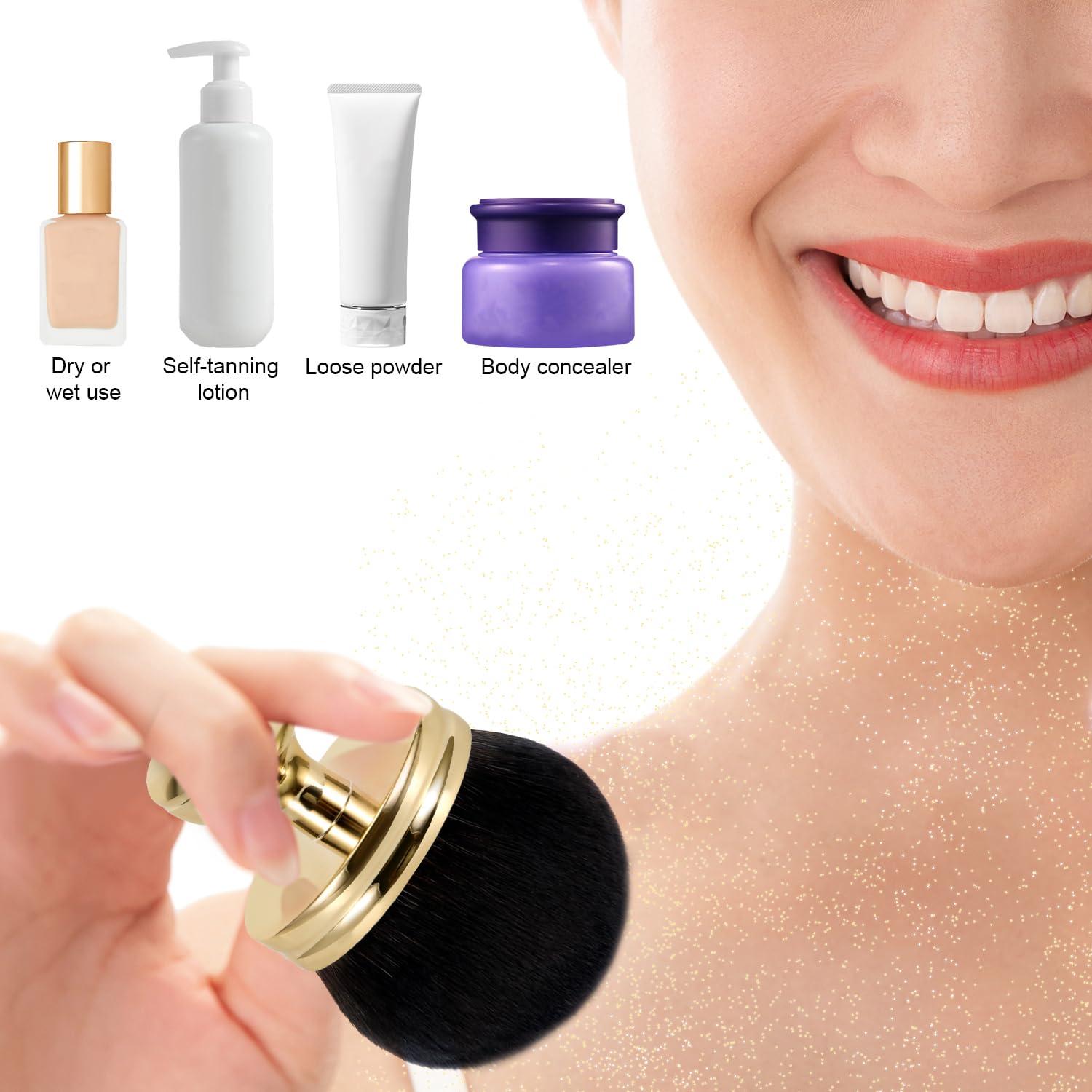 Brocha de Bronceado Autoadhesivo Grande NQEUEPN Oro 8.5x6cm