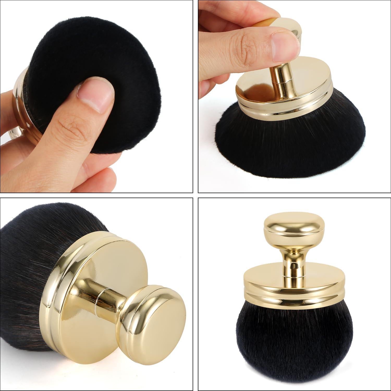 Brocha de Bronceado Autoadhesivo Grande NQEUEPN Oro 8.5x6cm