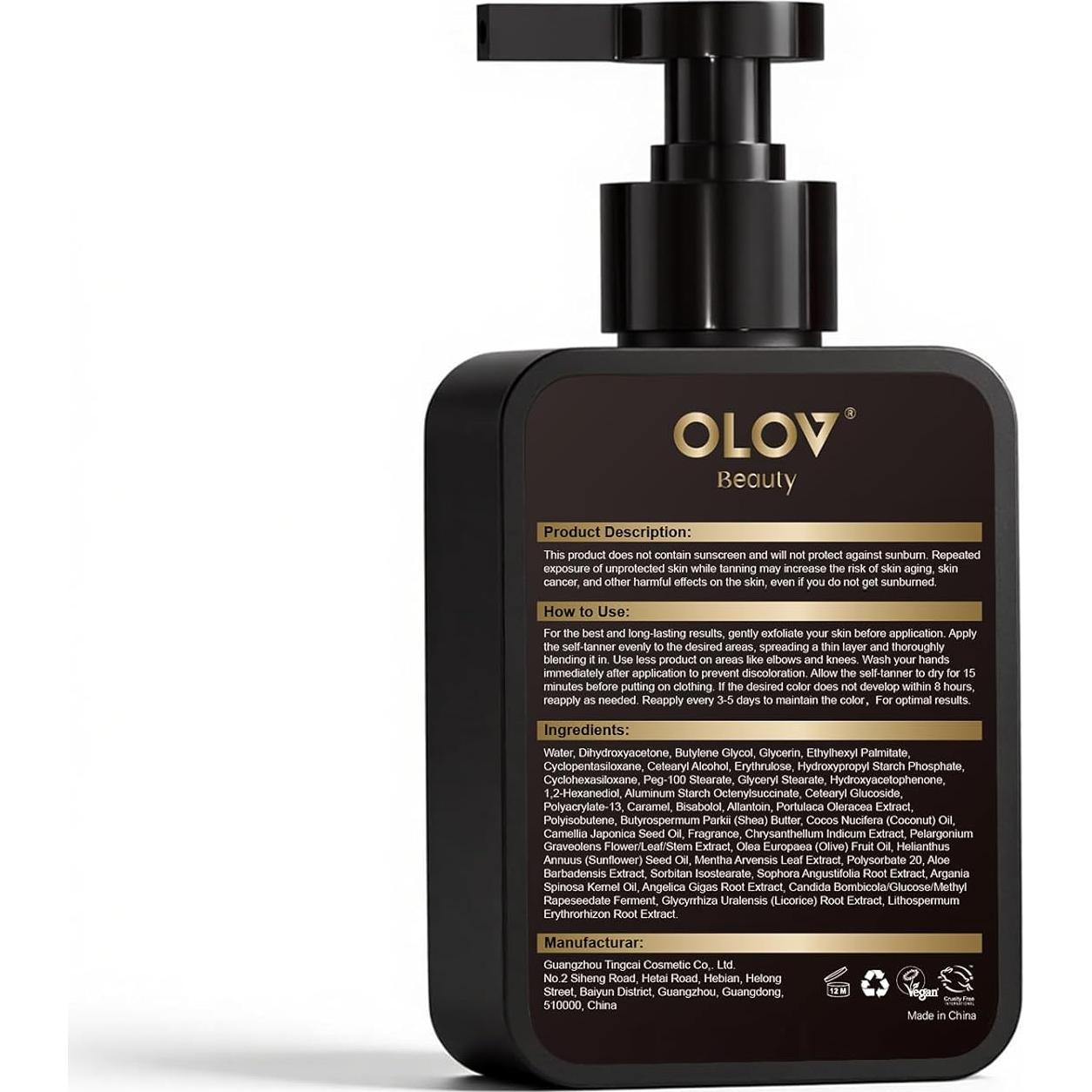 Loción Bronceadora OLOV Beauly Glow 150 ml - Hidratante Natural