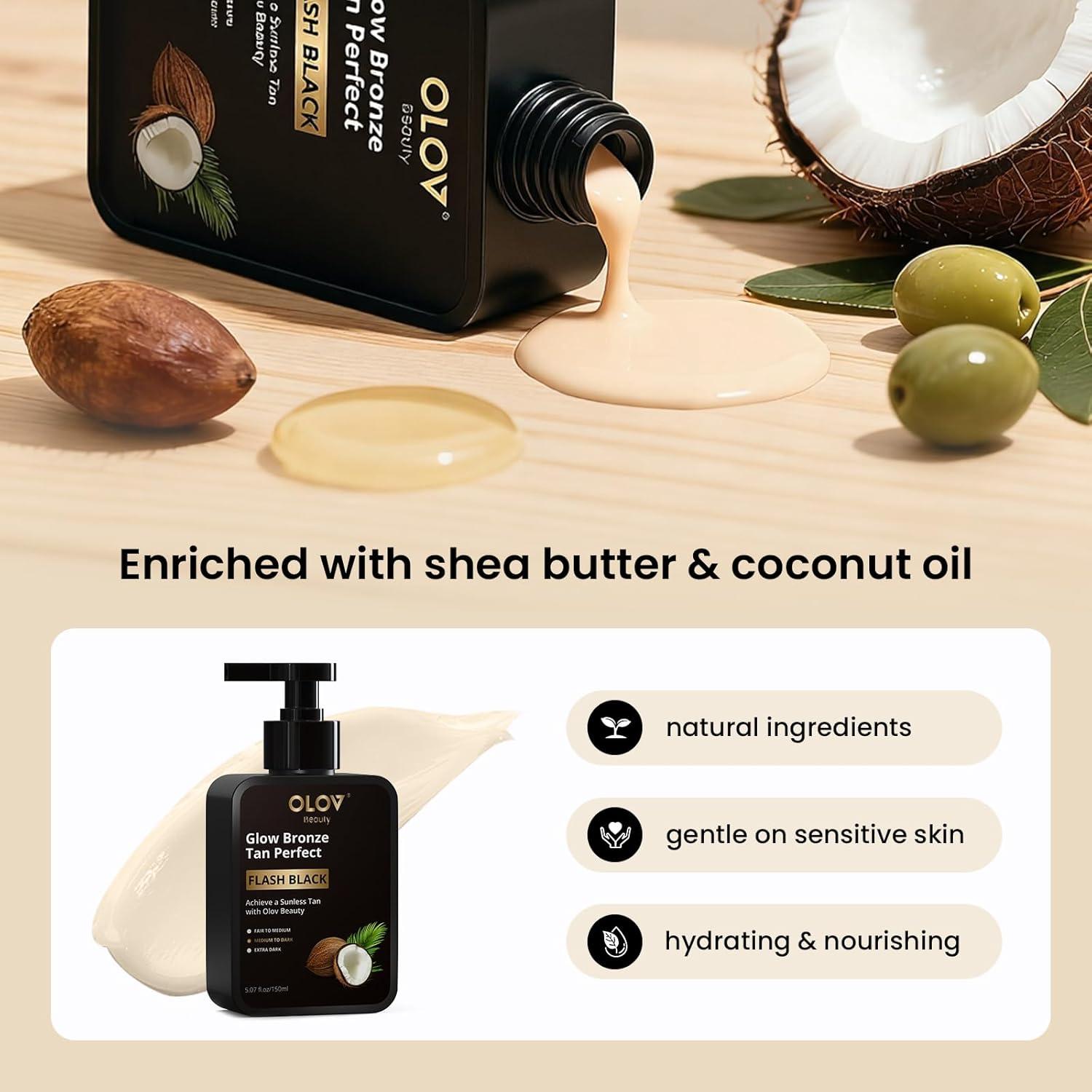 Loción Bronceadora OLOV Beauly Glow 150 ml - Hidratante Natural