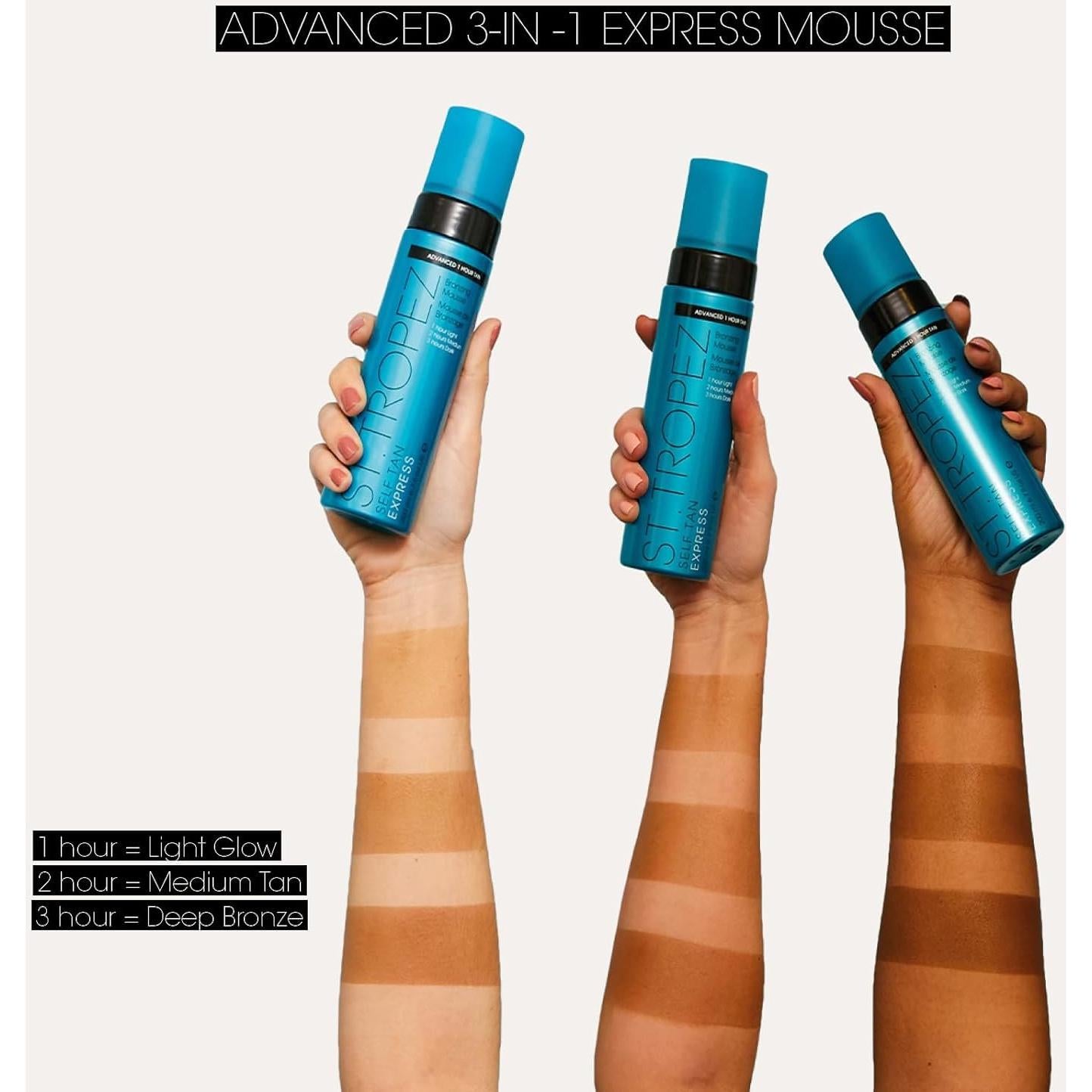 Paquete St.Tropez Mousse Bronceador 198.5 ml + Bruma Facial 79.8 ml