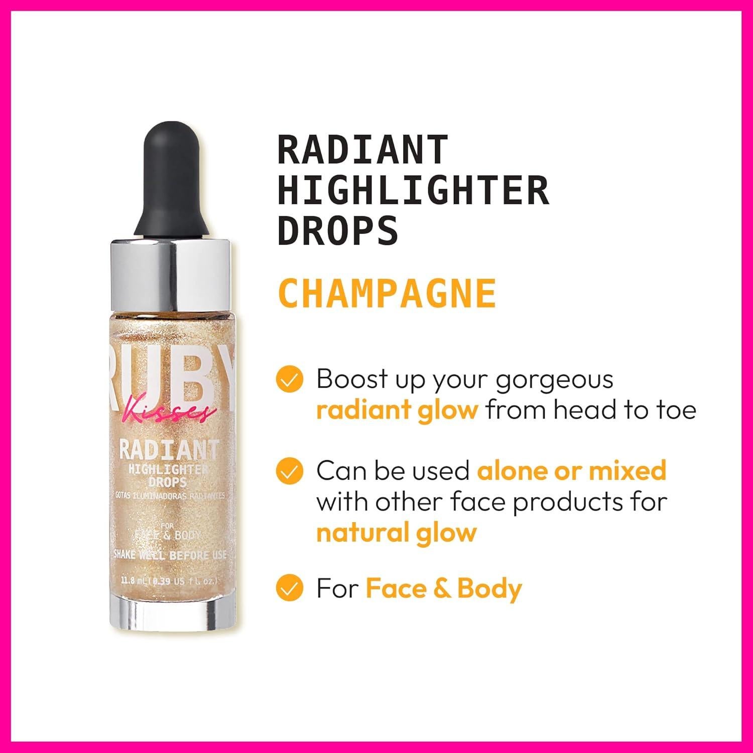 Iluminador Líquido Ruby Kisses Radiant Drops 11.5 ml Champán