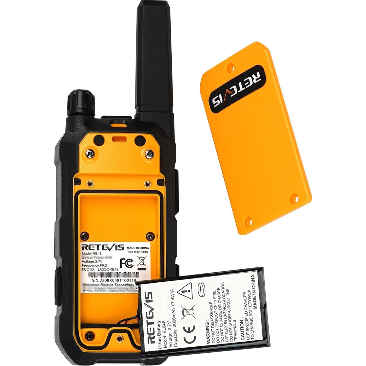 Walkie Talkies Retevis RB48 Impermeables 2000mAh Amarillo