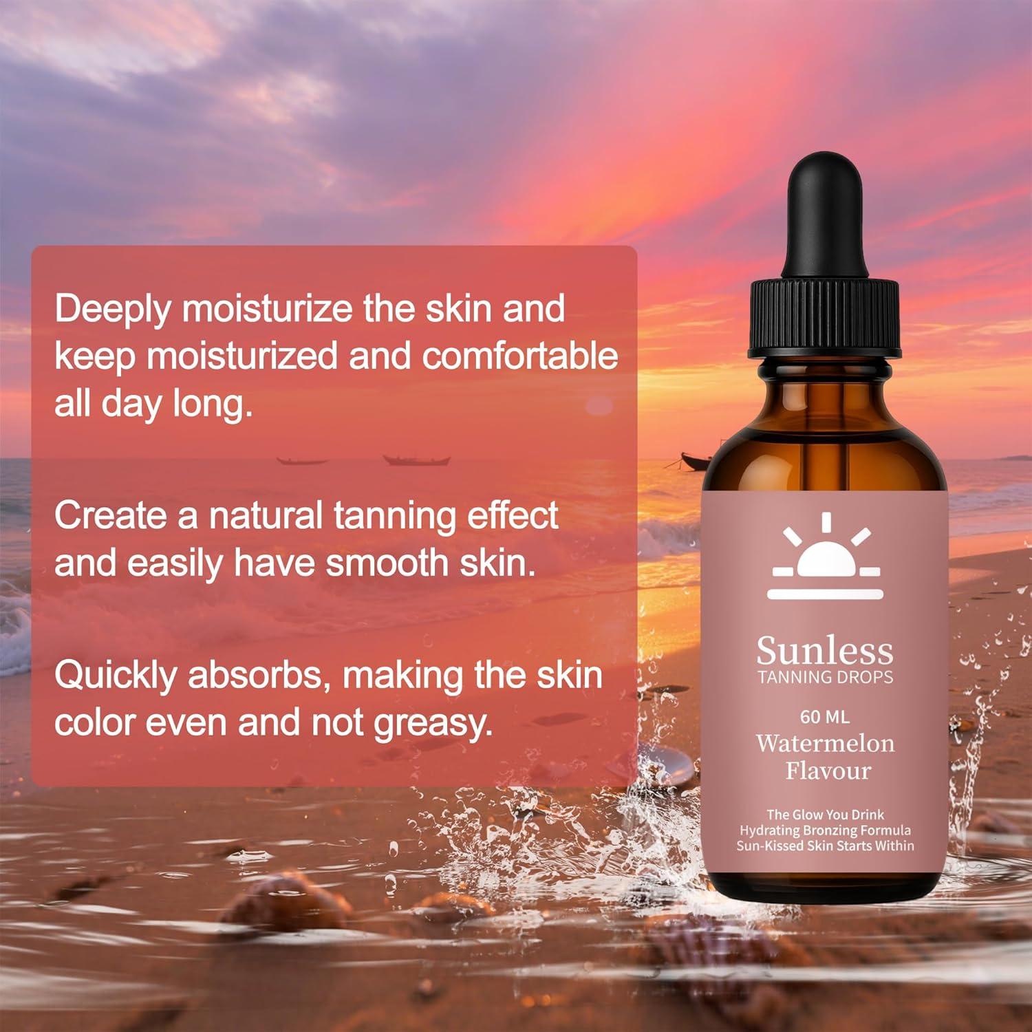 Gotas de Bronceado Bebible WHDEOW - Sabor Sandía, Hidratante