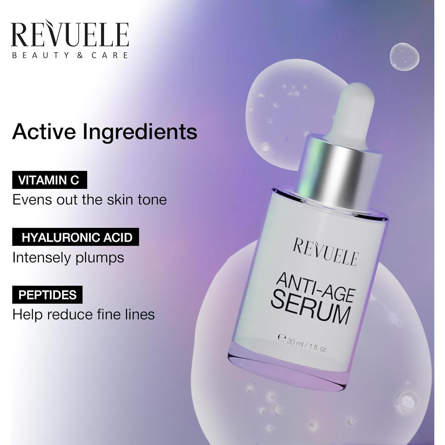 Suero Anti-Edad Revuele 30 ml - Hidratante con Ácido Hialurónico