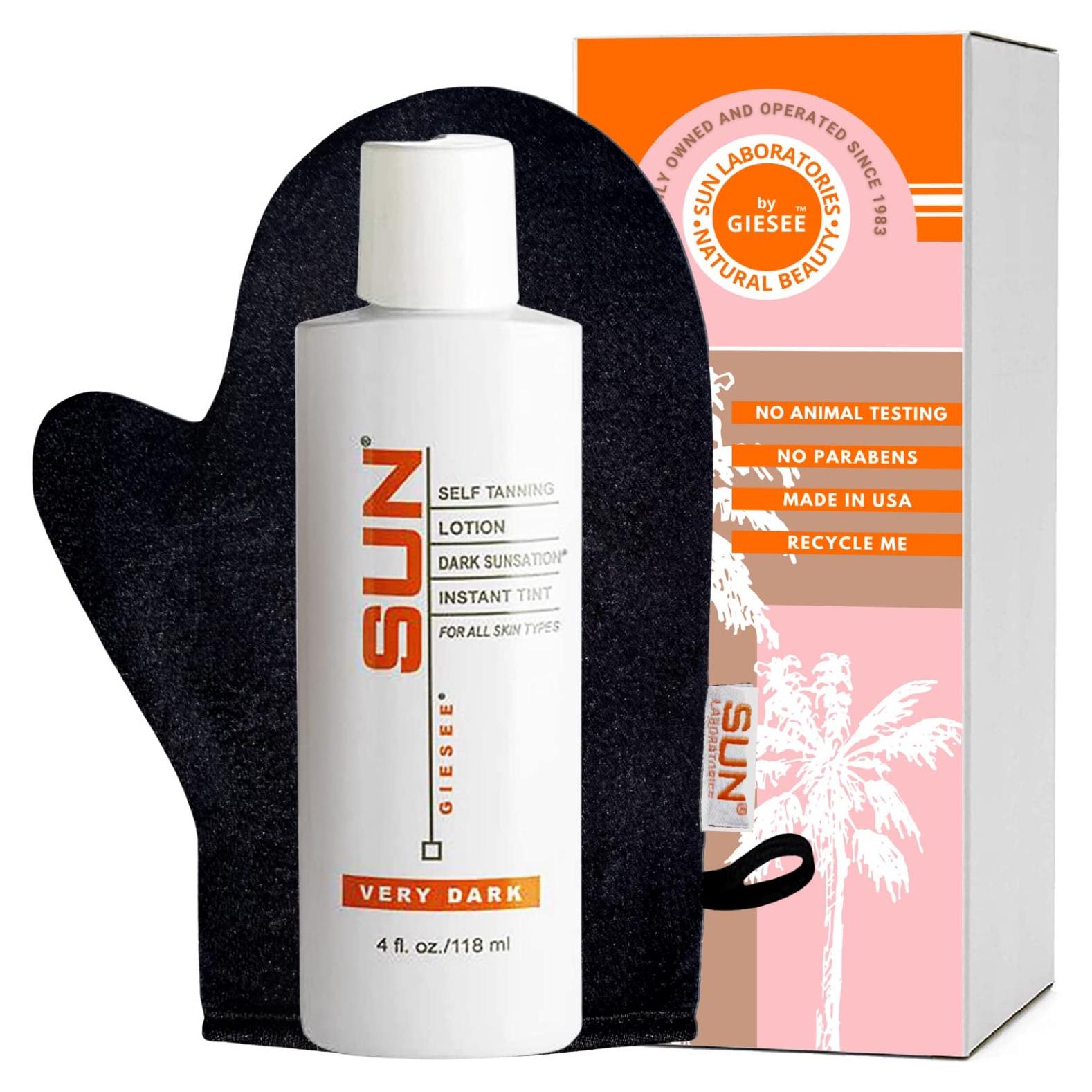 Loción Bronceadora Muy Oscura Sun Laboratories 118 ml con Mitón