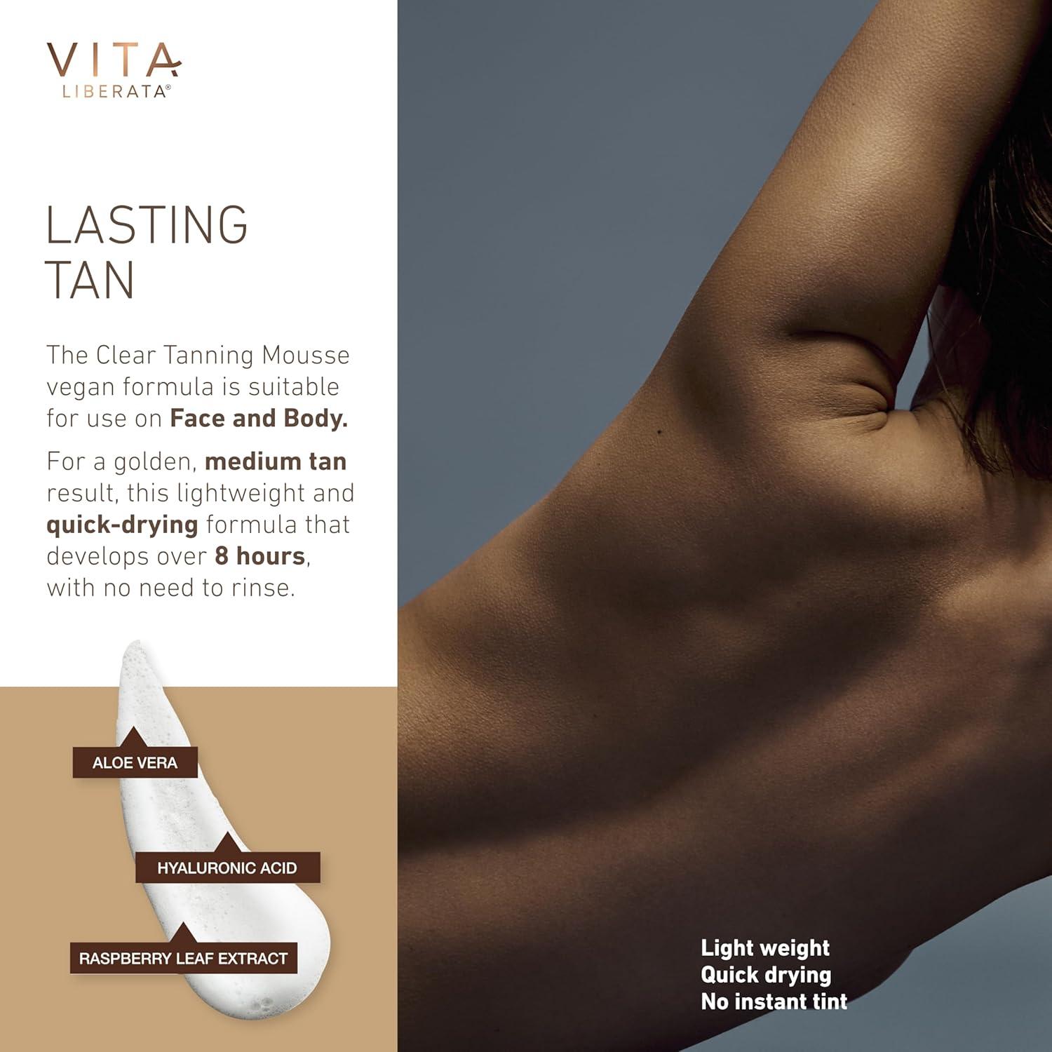 Mousse Bronceador Claro Vita Liberata 198 ml - Secado Rápido