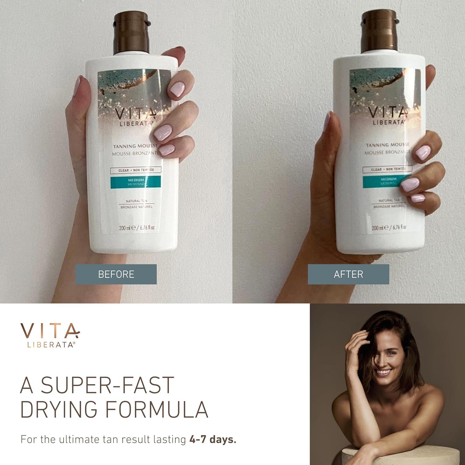 Mousse Bronceador Claro Vita Liberata 198 ml - Secado Rápido