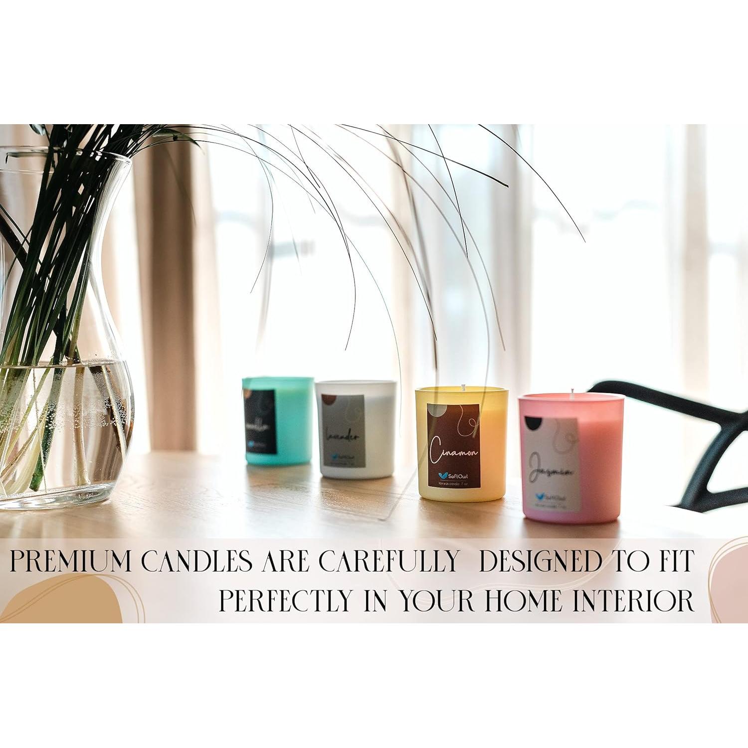Kit de Velas Aromáticas SoftOwl - Cera de Soja y 7 Aromas