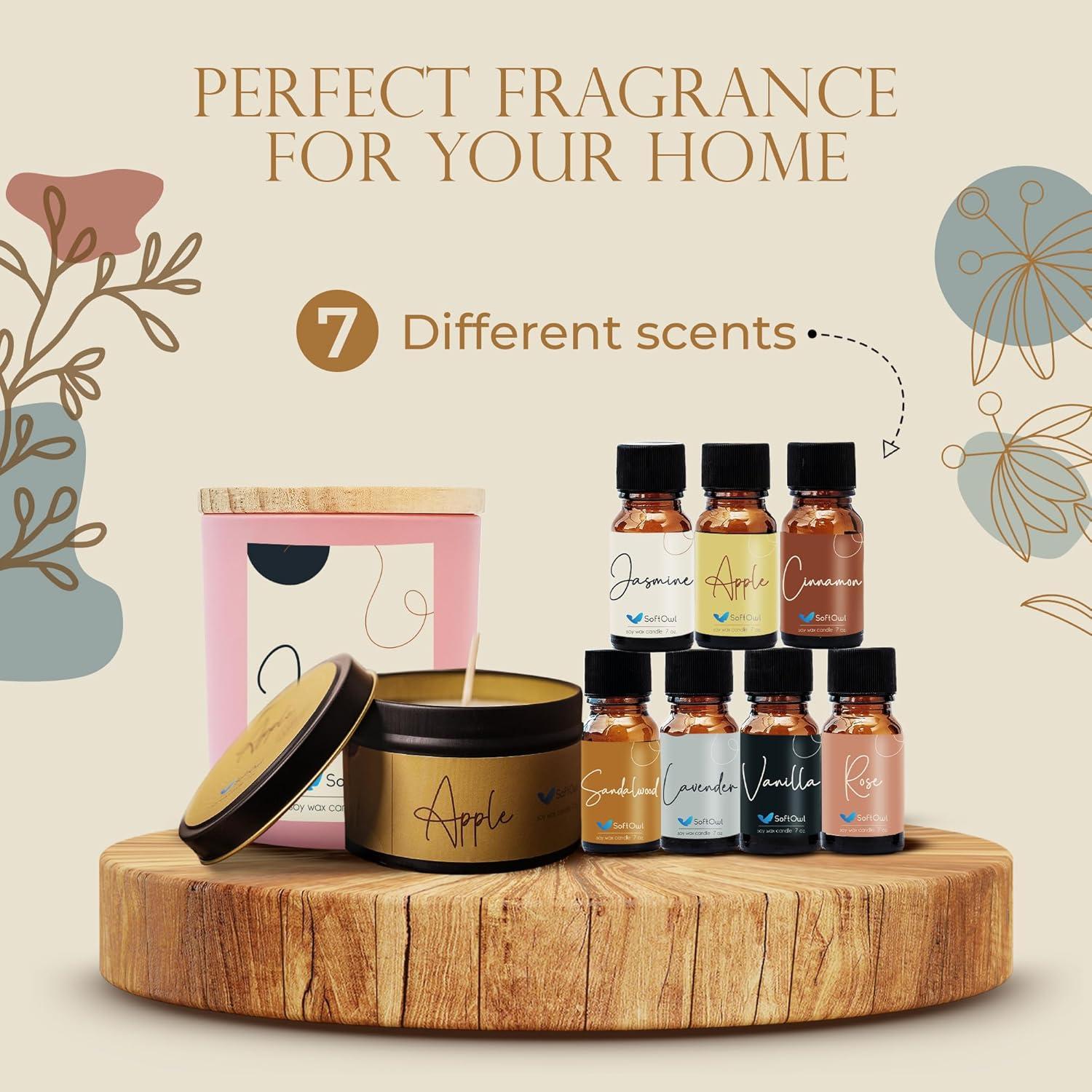 Kit de Velas Aromáticas SoftOwl - Cera de Soja y 7 Aromas
