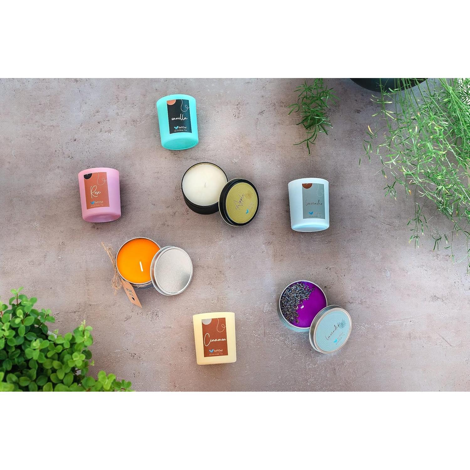 Kit de Velas Aromáticas SoftOwl - Cera de Soja y 7 Aromas