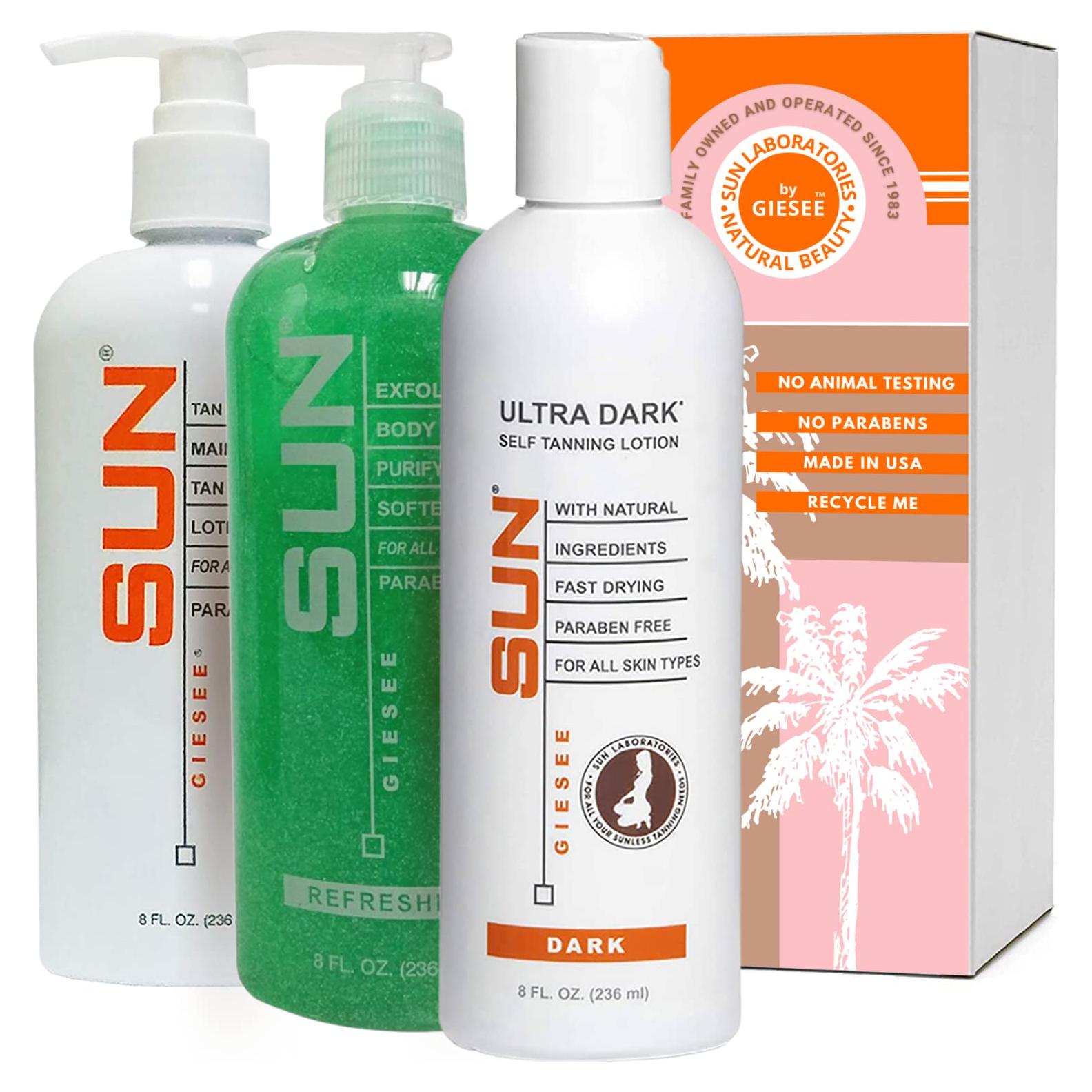 Loción Autobronceadora Oscura Sun Laboratories - 3 Botellas 236.6 ml