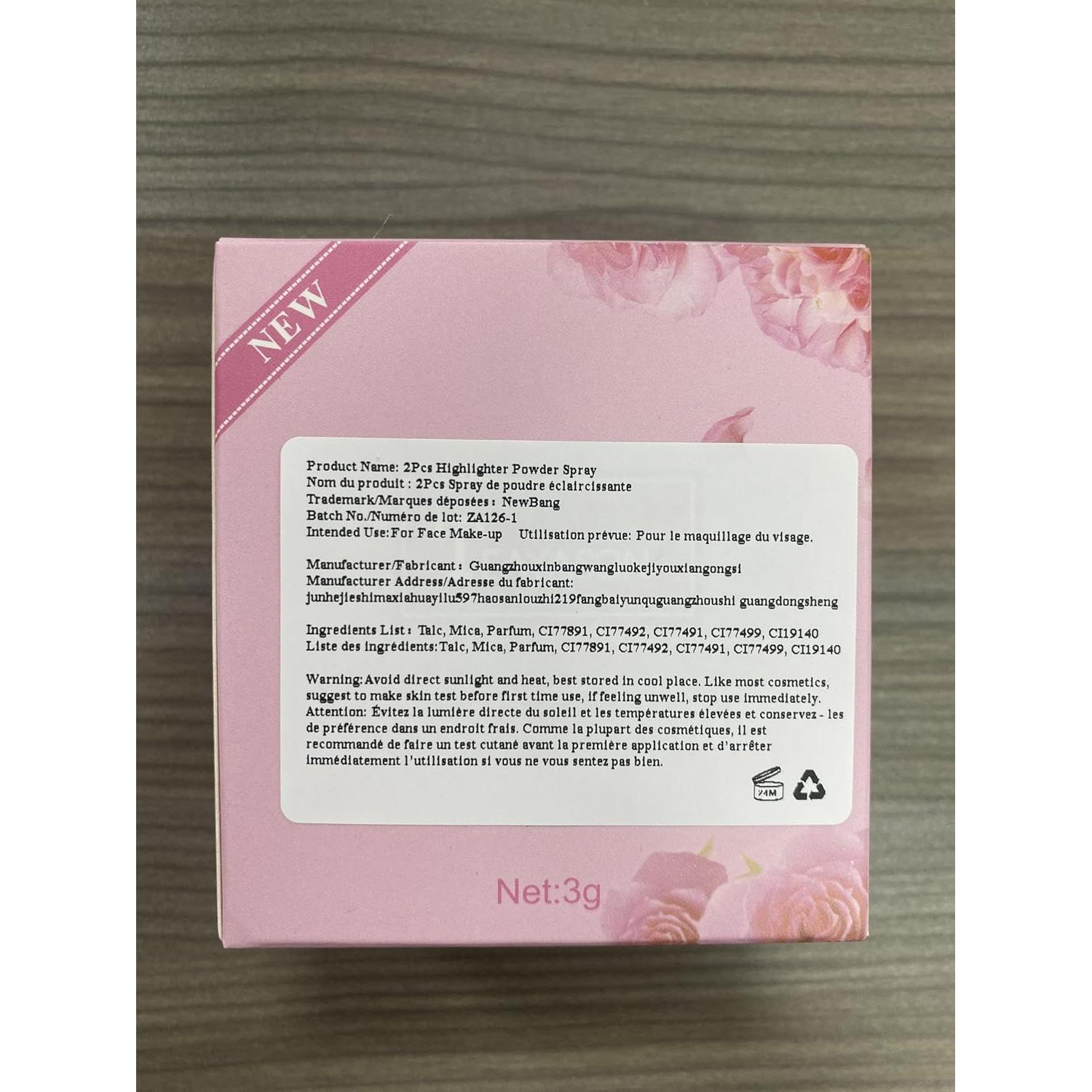 Spray de Polvo Iluminador NewBang 2Pcs - Brillo Larga Duración