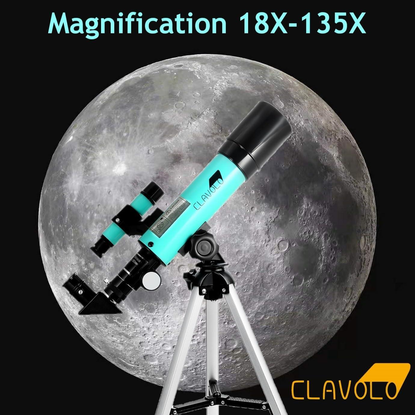 Telescopio Refractor CLAVOLO 0.99 kg 18X-135X para Niños