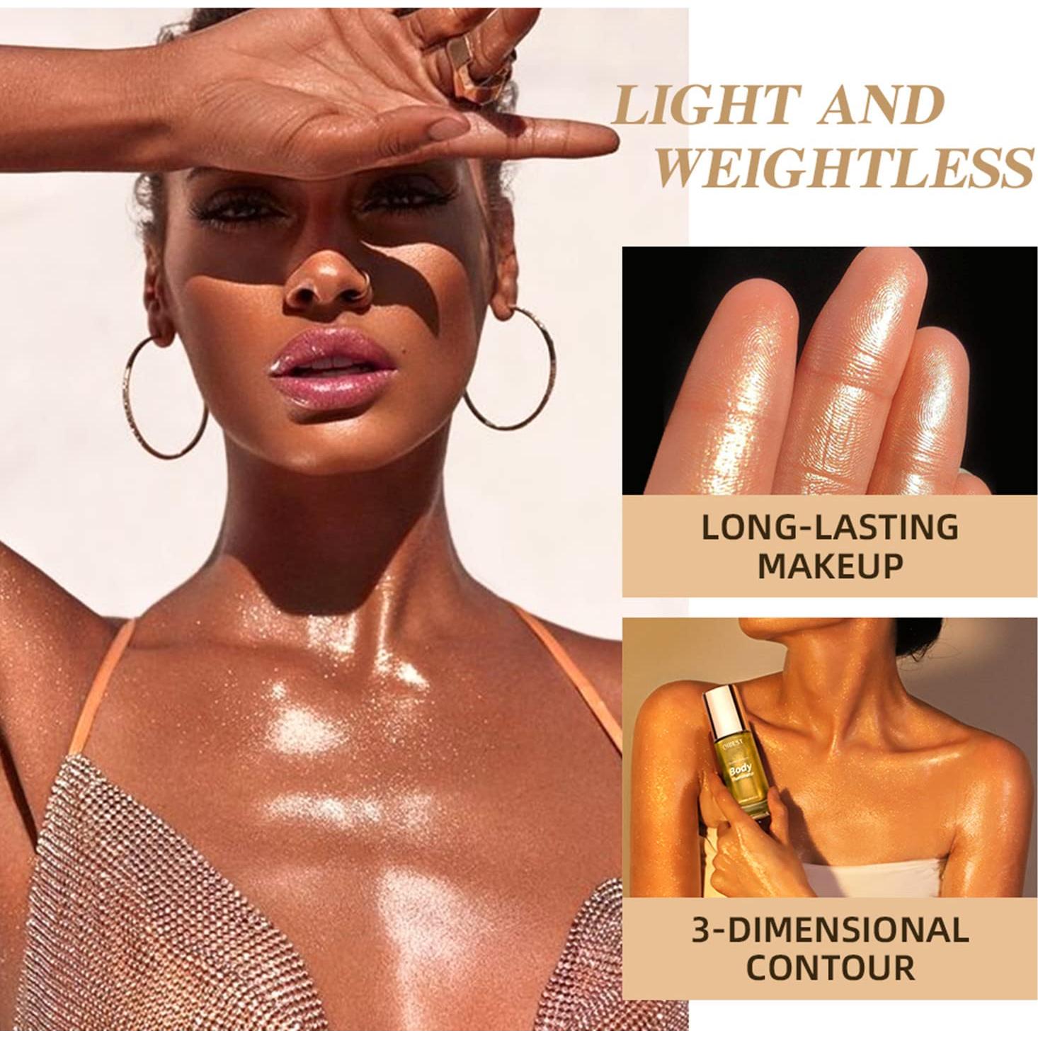 Iluminador Corporal MAEPEOR 5 Colores Hidratante 40ML Oro