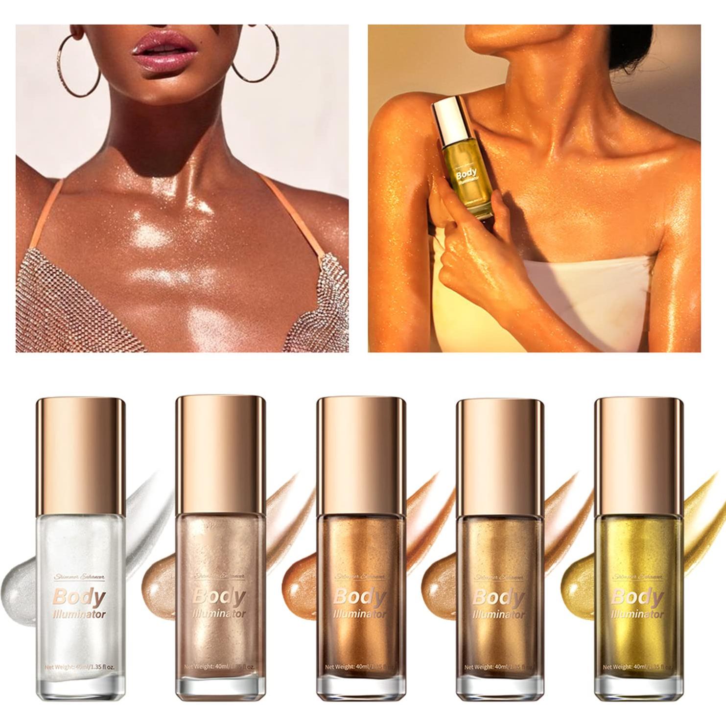 Iluminador Corporal MAEPEOR 5 Colores Hidratante 40ML Oro