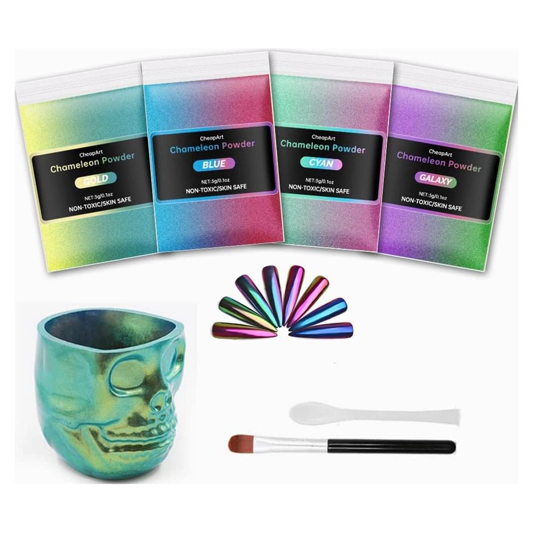 Polvo de Mica Camaleón 4 Colores CHEAPART 12g Holográfico