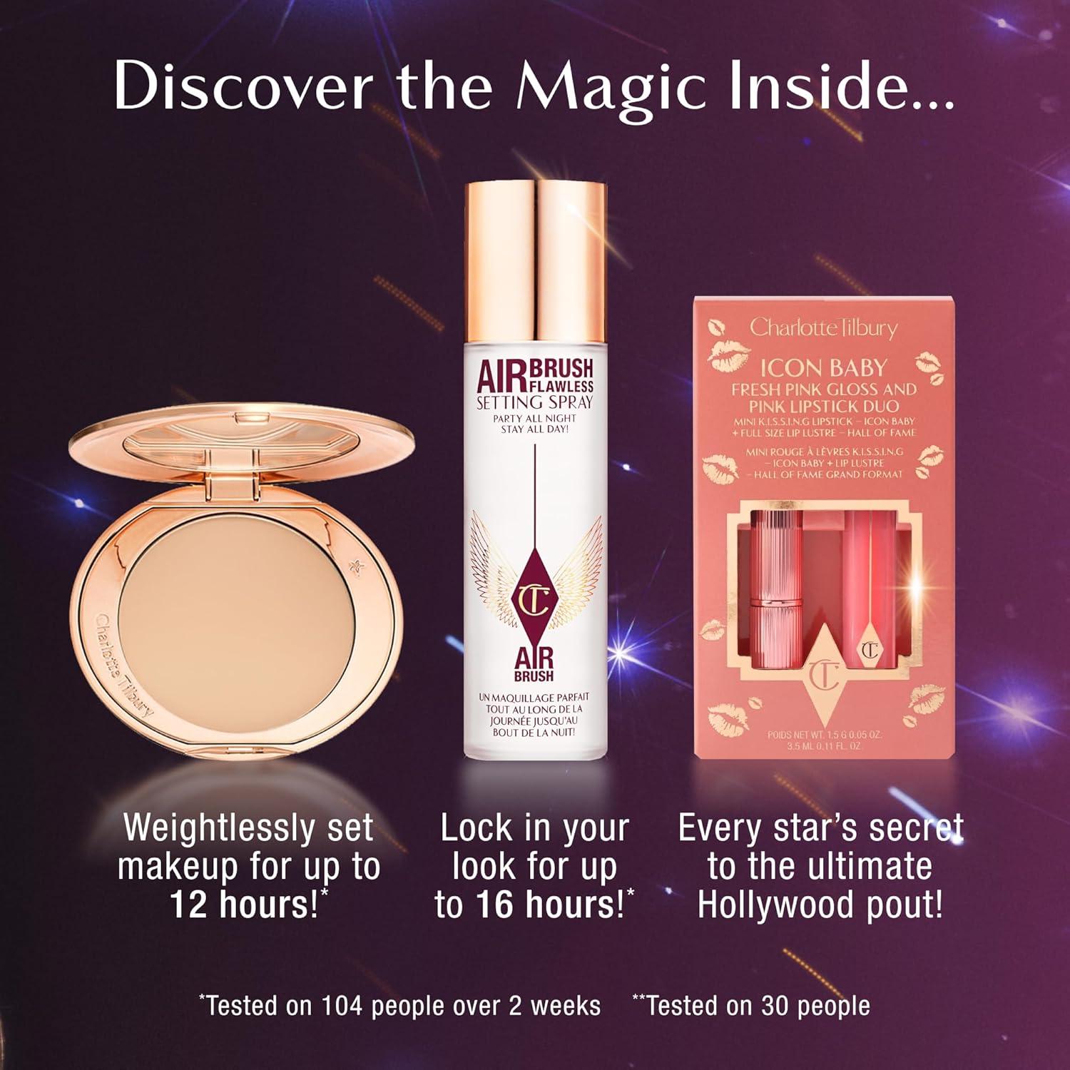 Kit de Maquillaje Charlotte Tilbury - Spray Fijador + Labios