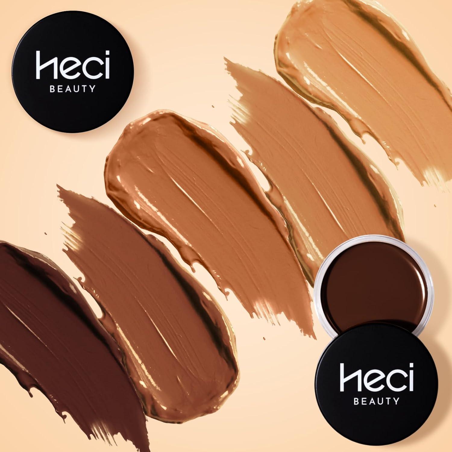 Bronceador Crema HECI BEAUTY Profundo 19.84 g con Brocha