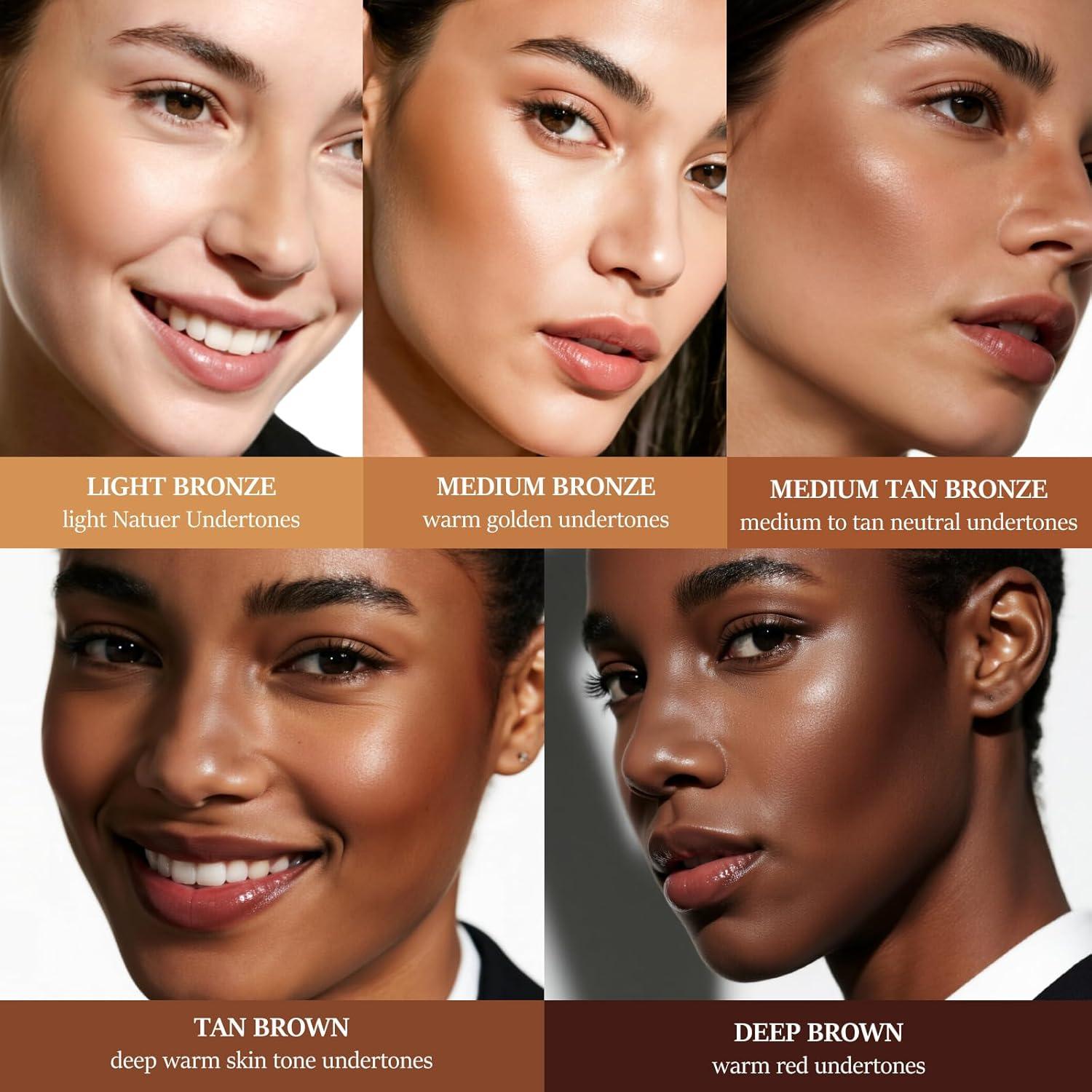 Bronceador Crema HECI BEAUTY Profundo 19.84 g con Brocha